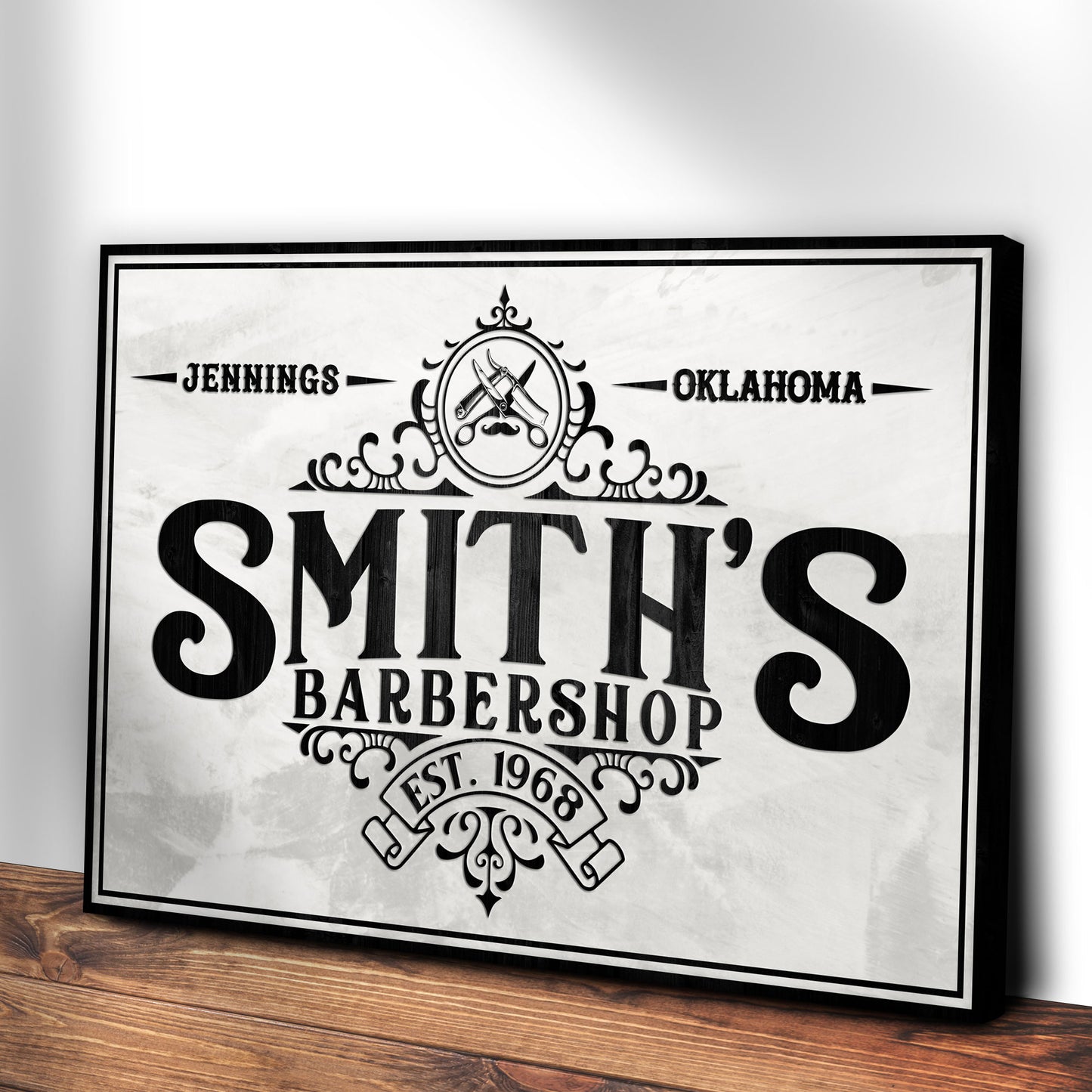 Custom Barbershop Sign IV | Customizable Canvas Style 2 - Image by Tailored Canvases