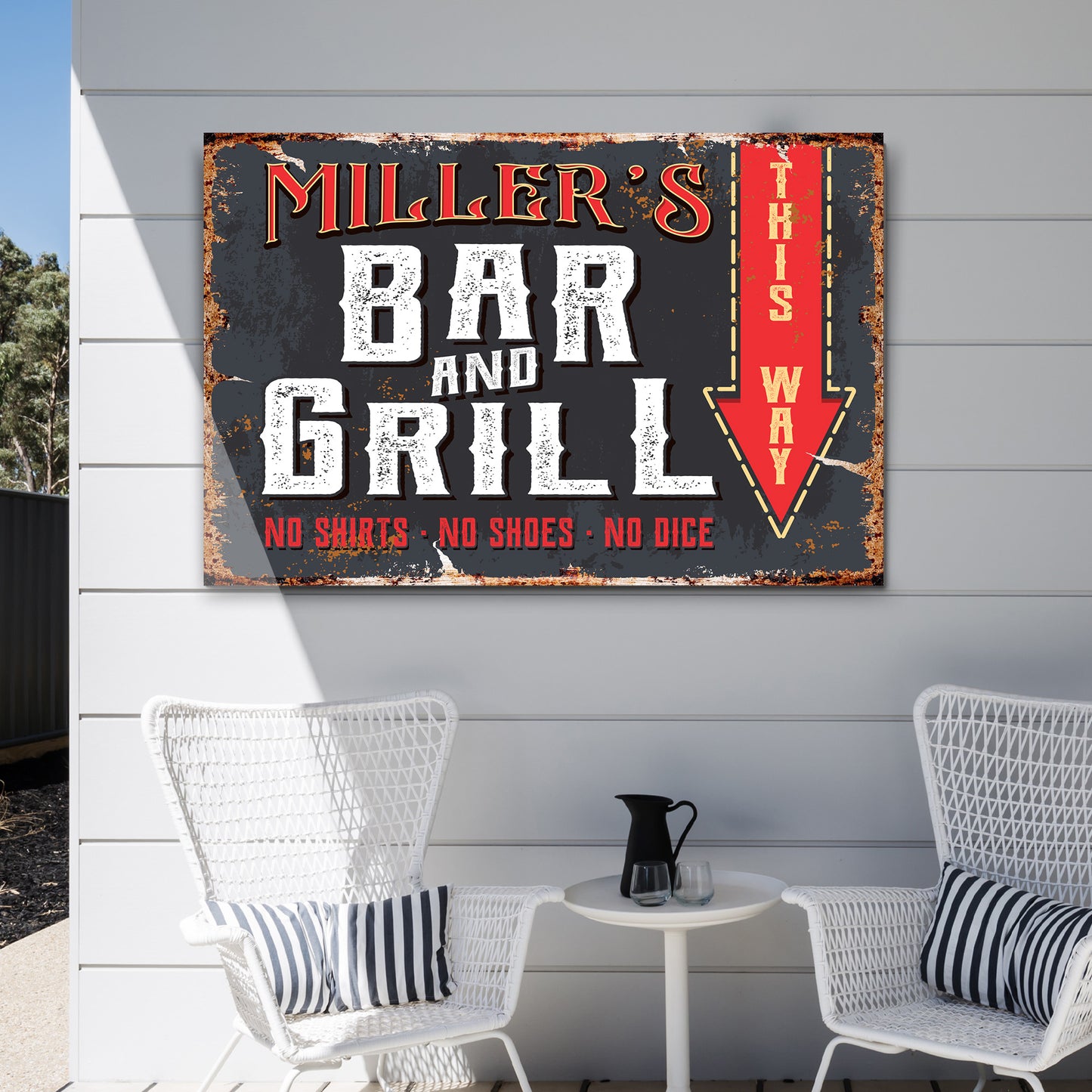 Backyard Bar And Grill Sign IX Style 2 - Image by Tailored Canvases