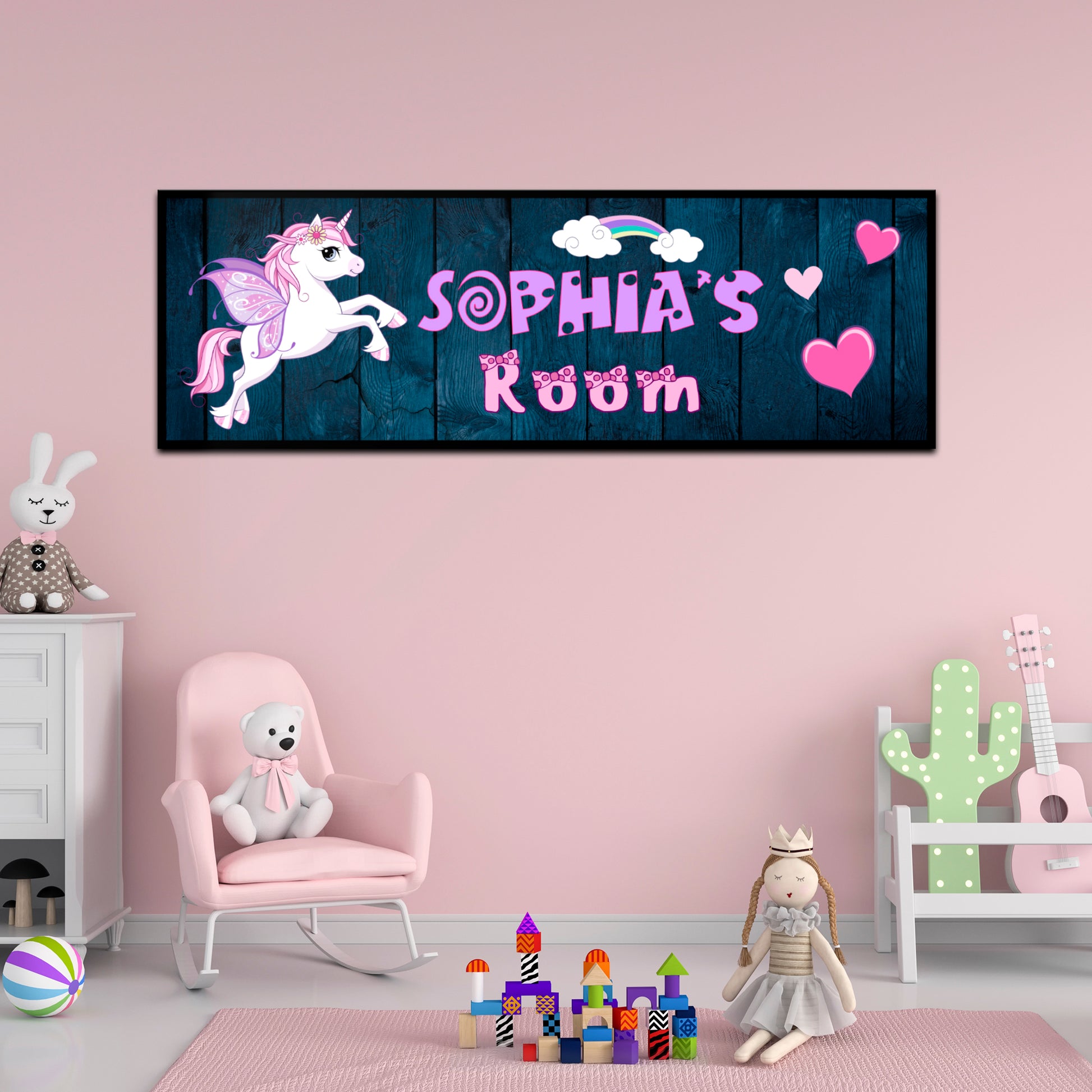 Girly Unicorn Room Sign Style 2 - Image by Tailored Canvases