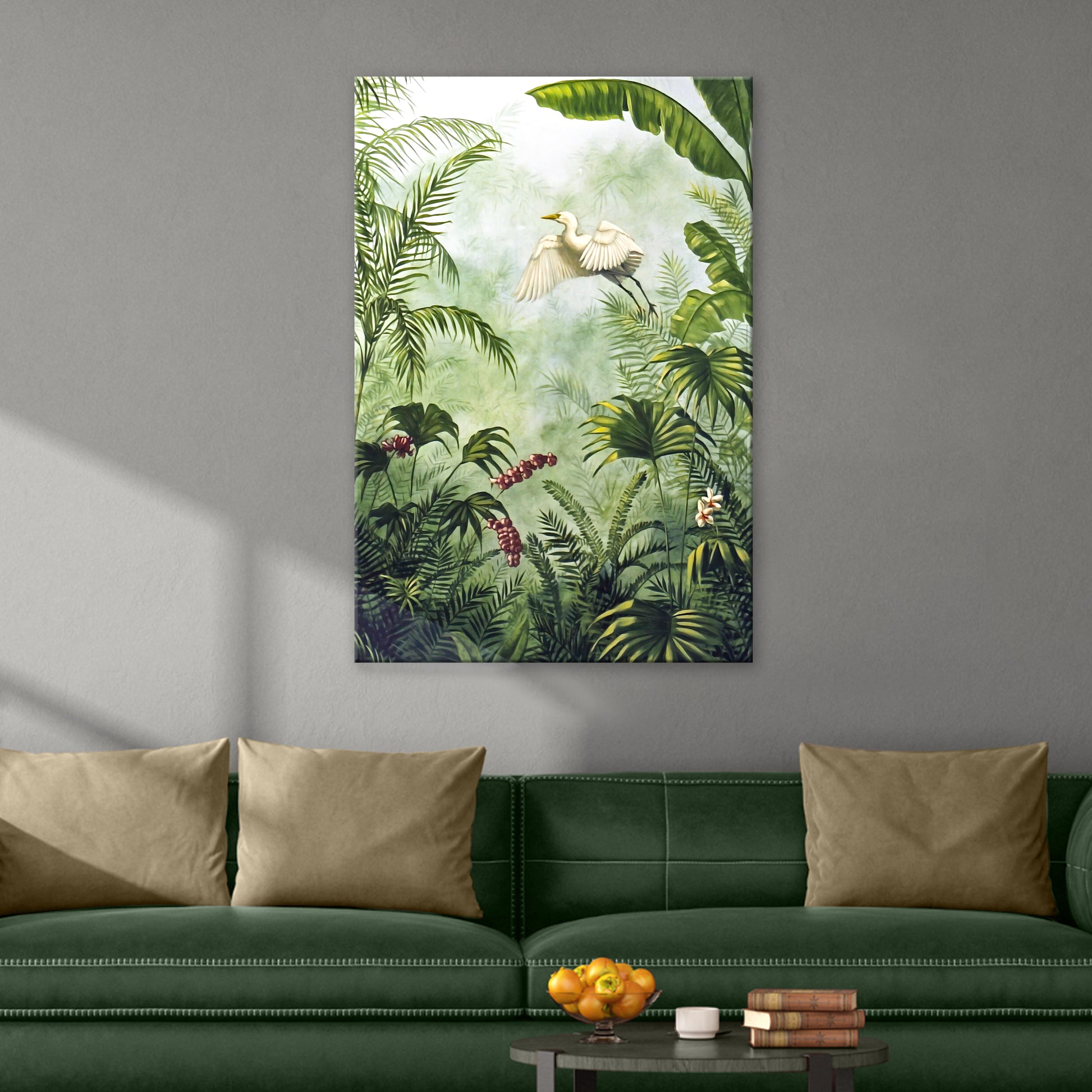 Tropical Egret Canvas Wall Art Style 2 - Image by Tailored Canvases