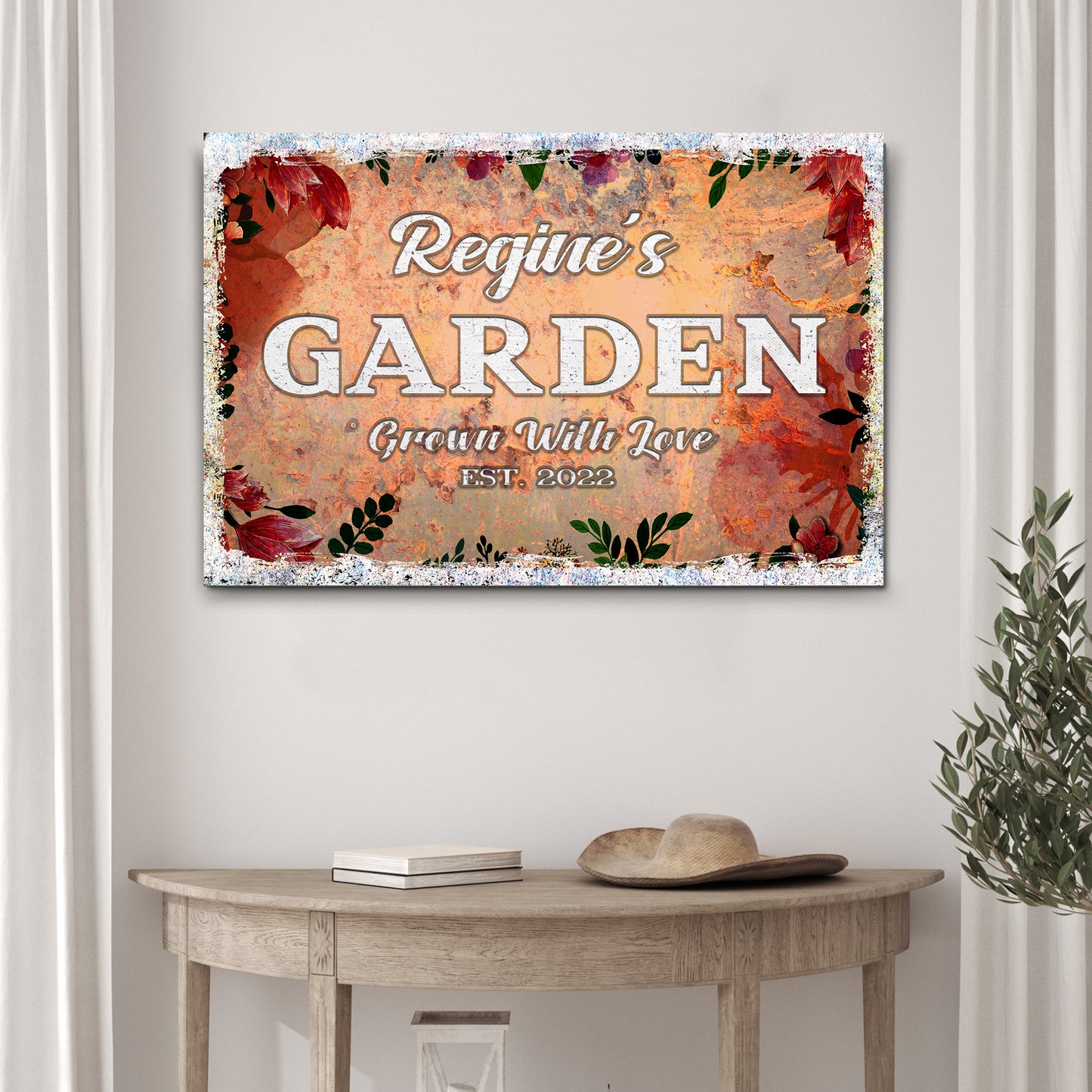 Grown With Love Garden Sign | Customizable Canvas Style 2 - Image by Tailored Canvases
