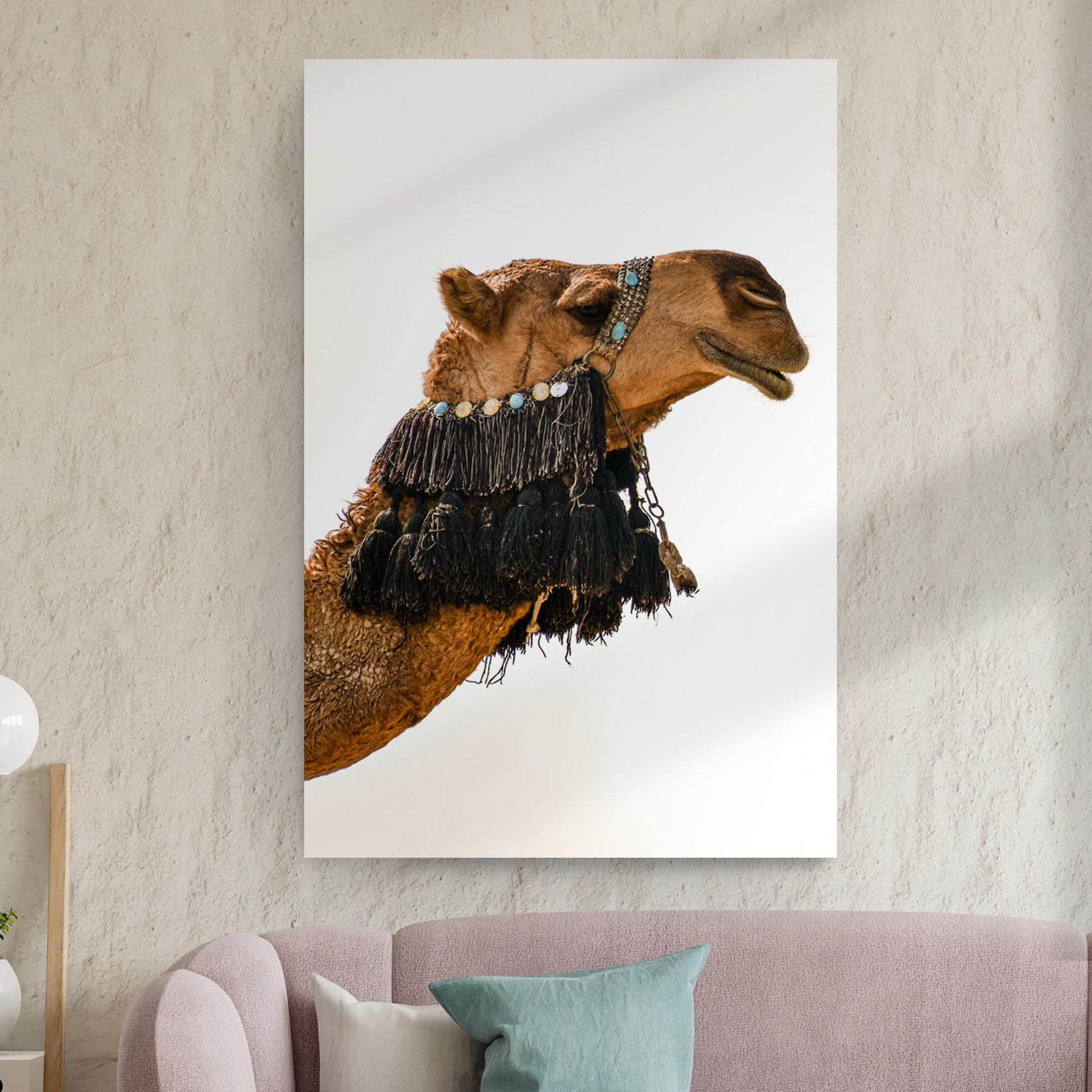 Boho Desert Camel Portrait Canvas Wall Art Style 2 - Image by Tailored Canvases