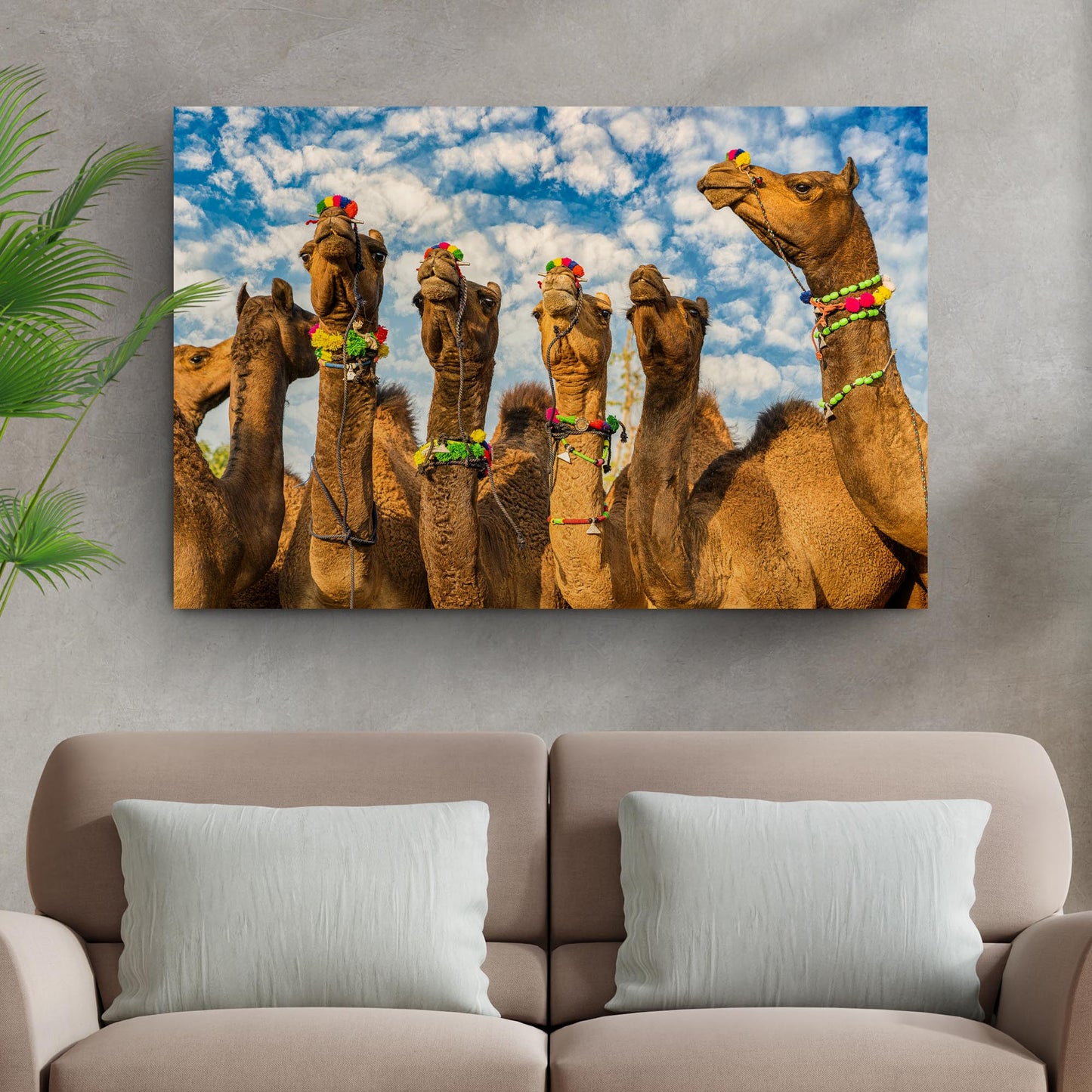Pushkar Fair Camels Canvas Wall Art Style 2 - Image by Tailored Canvases