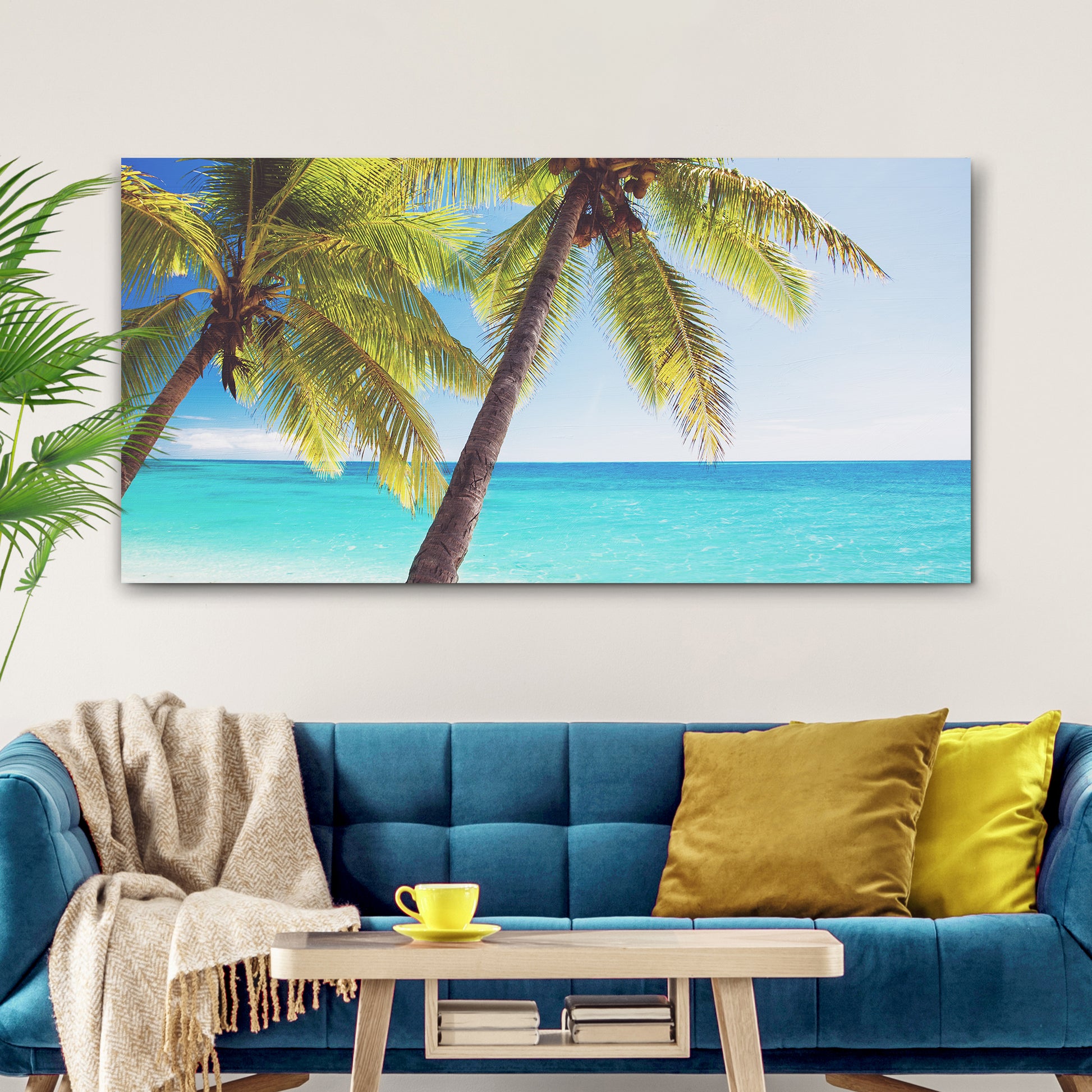 Coconut Trees By The Beach Canvas Wall Art Style 2 - Image by Tailored Canvases