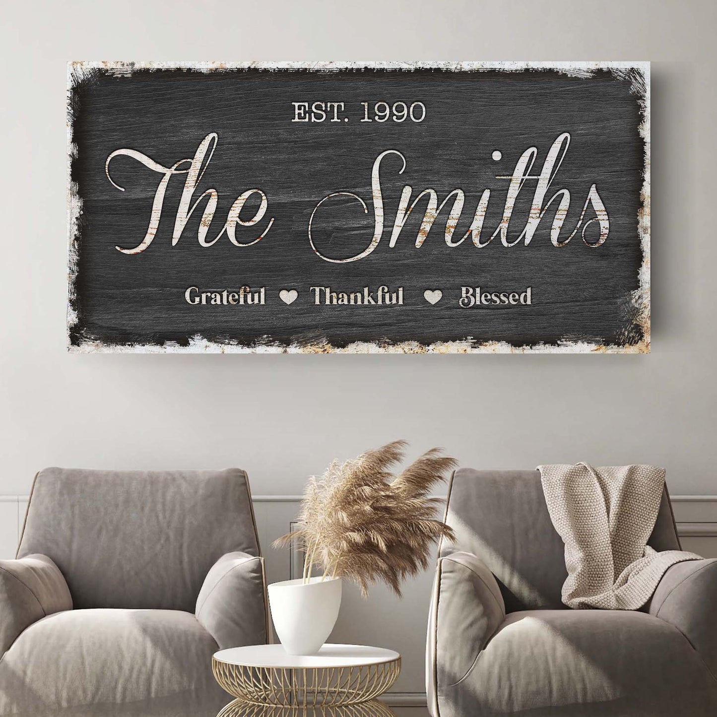 Thanksgiving Family Sign | Customizable Canvas Style 2 - Image by Tailored Canvases