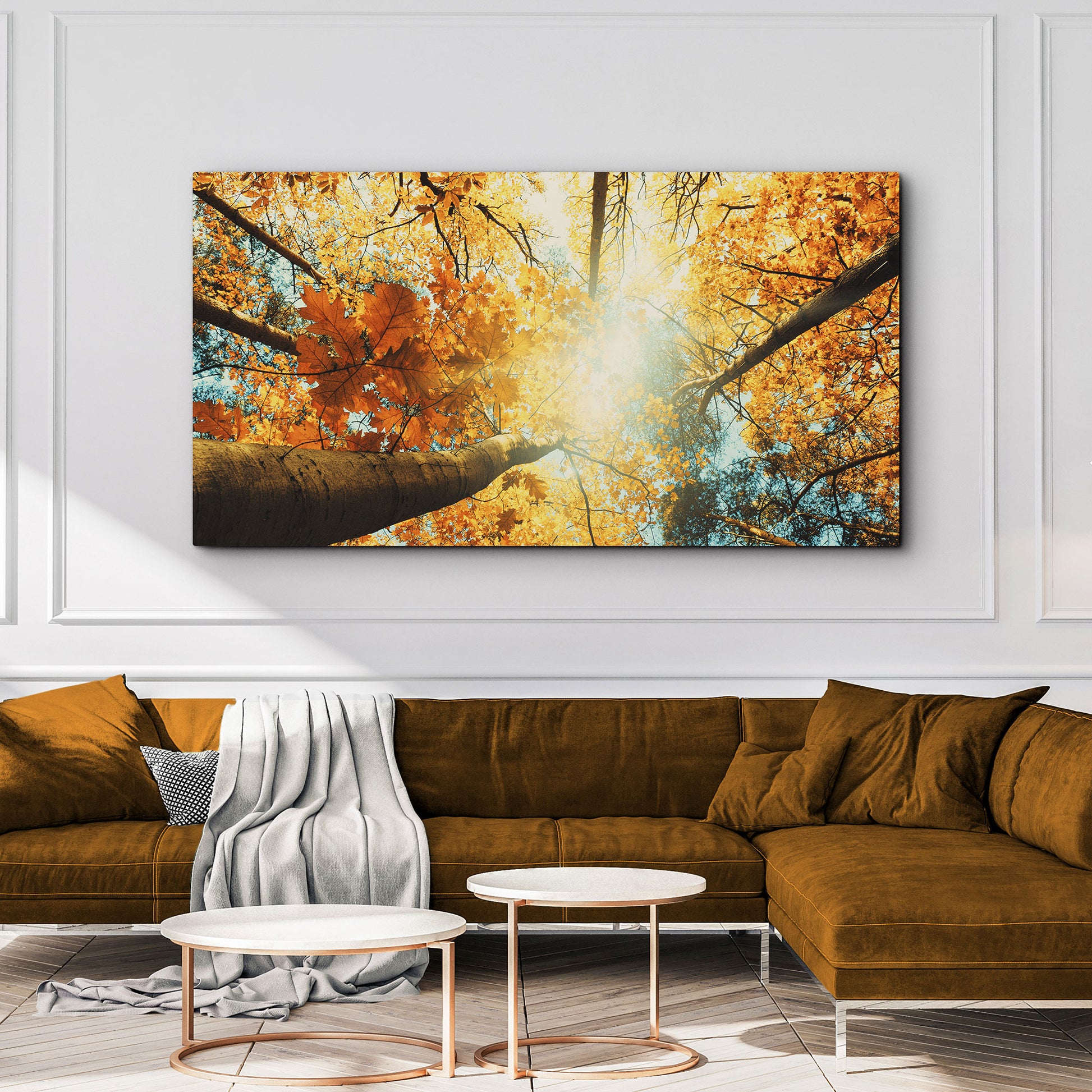 Ground View Autumn Trees Canvas Wall Art Style 2 - Image by Tailored Canvases