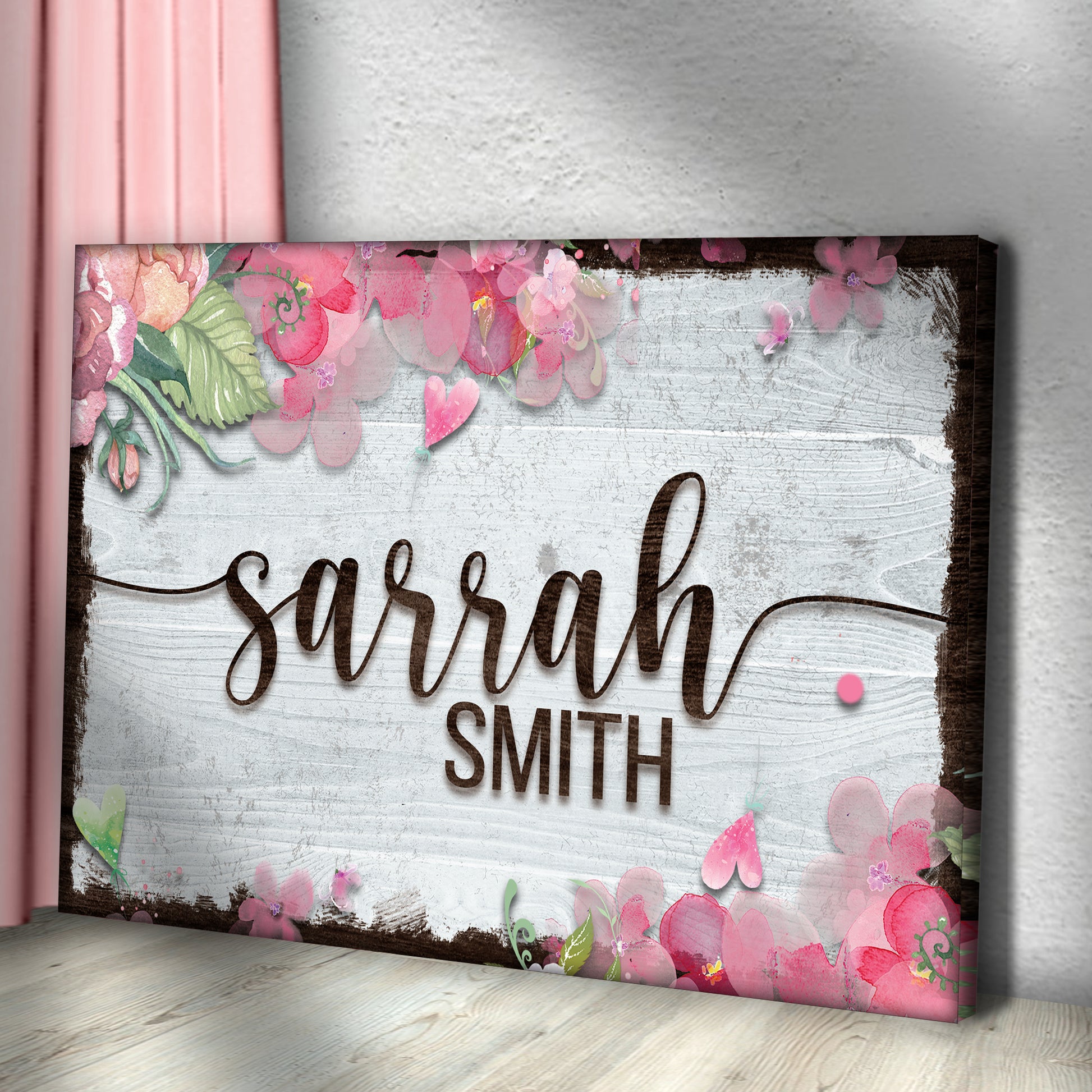 Floral Kids Room Sign Style 2 - Image by Tailored Canvases