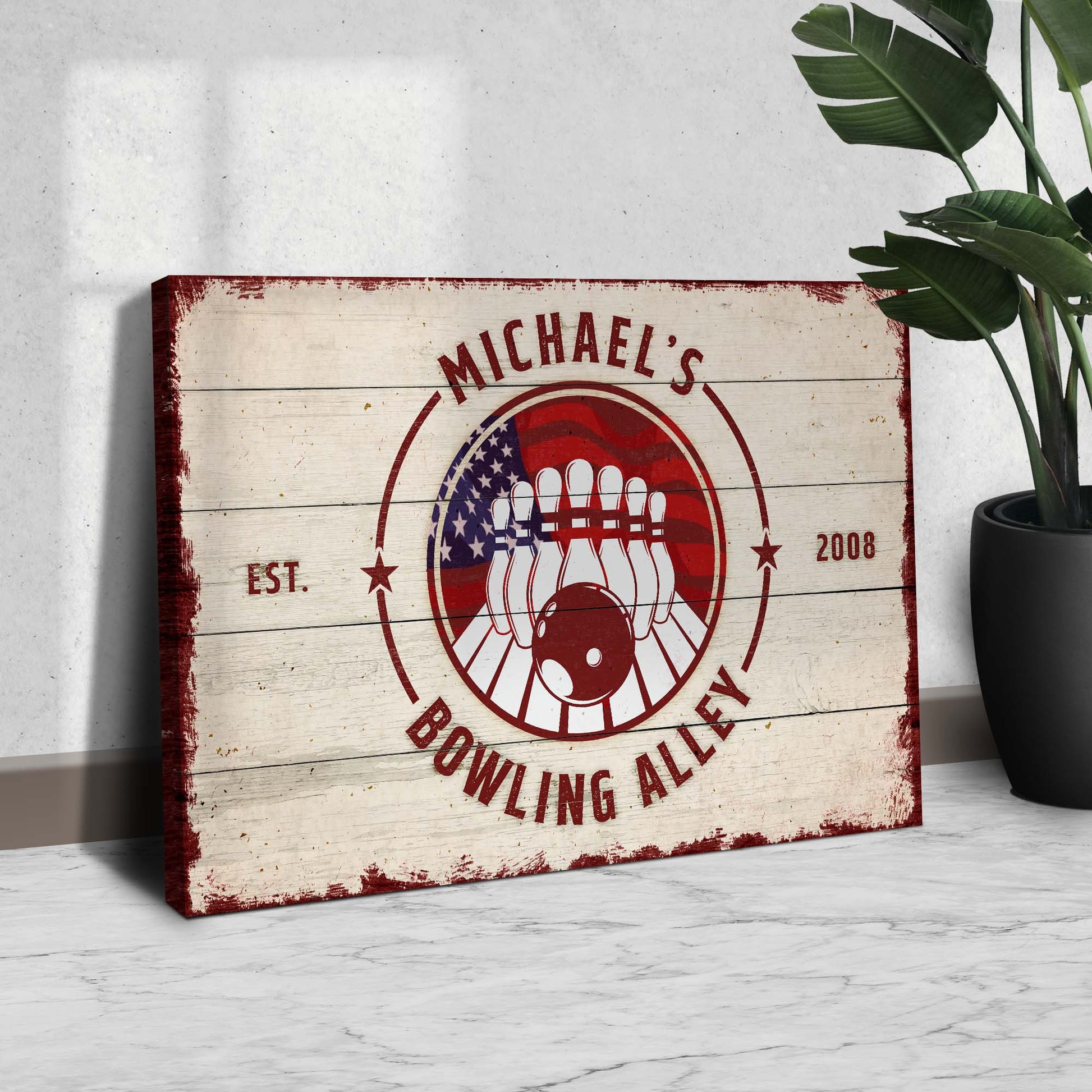 Custom Bowling Sign IV | Customizable Canvas Style 2 - Image by Tailored Canvases