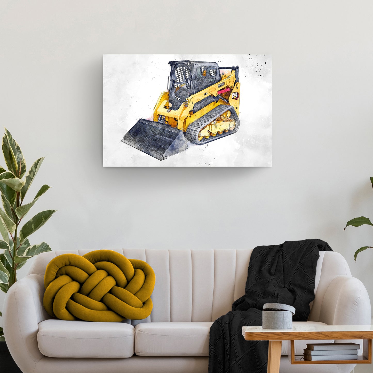 Construction Truck Skid Steer Canvas Wall Art - Image by Tailored Canvases