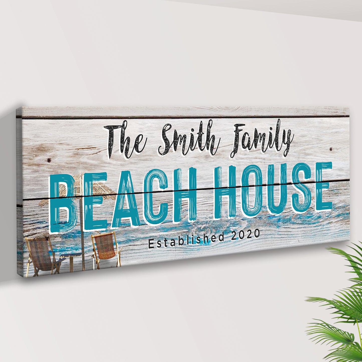 Beach House Sign II | Customizable Canvas Style 2 - Image by Tailored Canvases