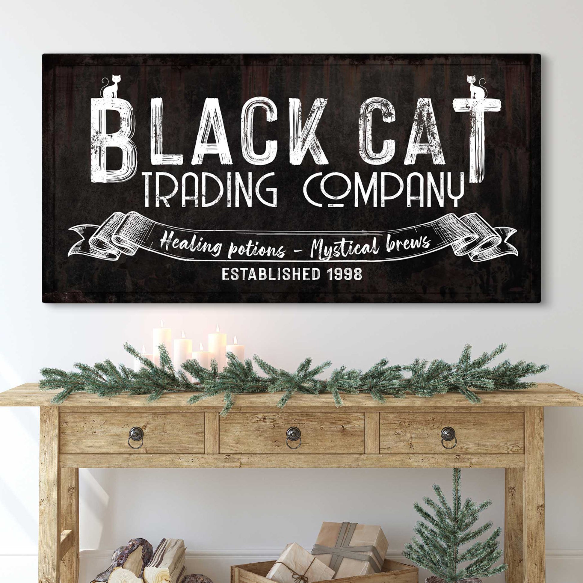Black Cat Trading Company Sign Style 2 - Image by Tailored Canvases