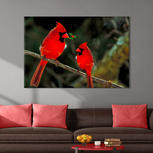 Red Cardinal Birds Canvas Wall Art - Image by Tailored Canvases