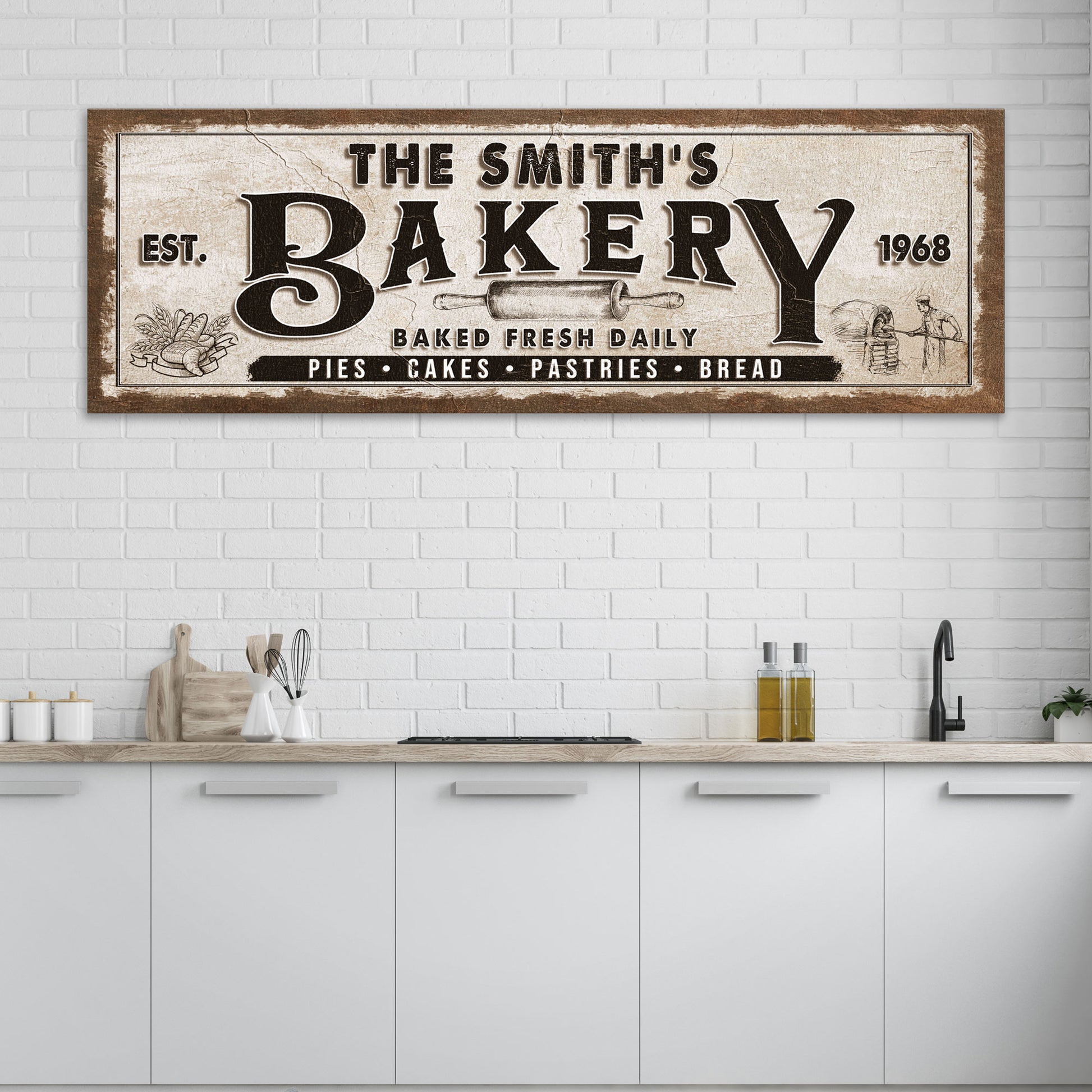 Pies Cakes Pastries Bread Bakery Sign Style 2 - Image by Tailored Canvases