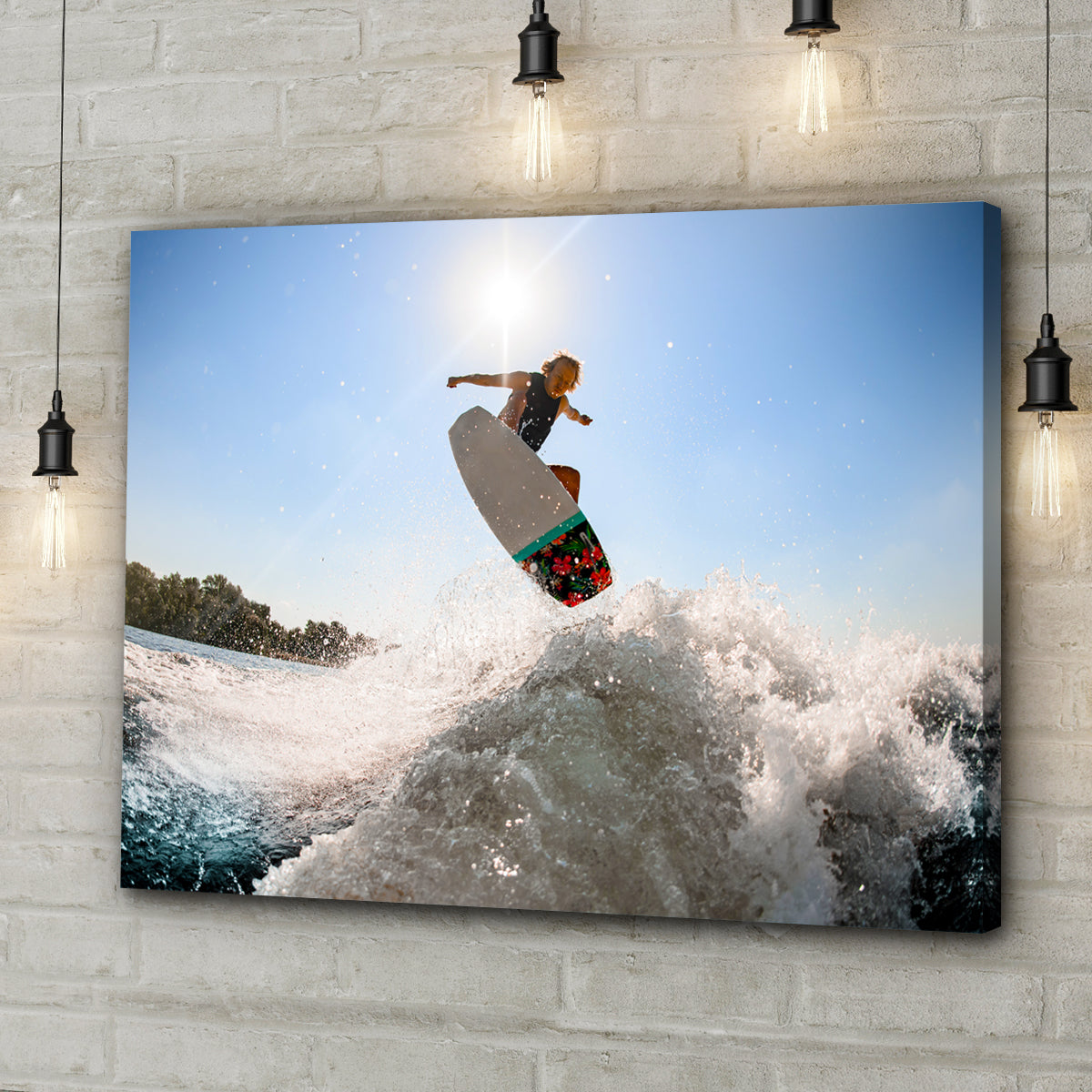 Wakeboard Splash Canvas Wall Art Style 2 - Image by Tailored Canvases
