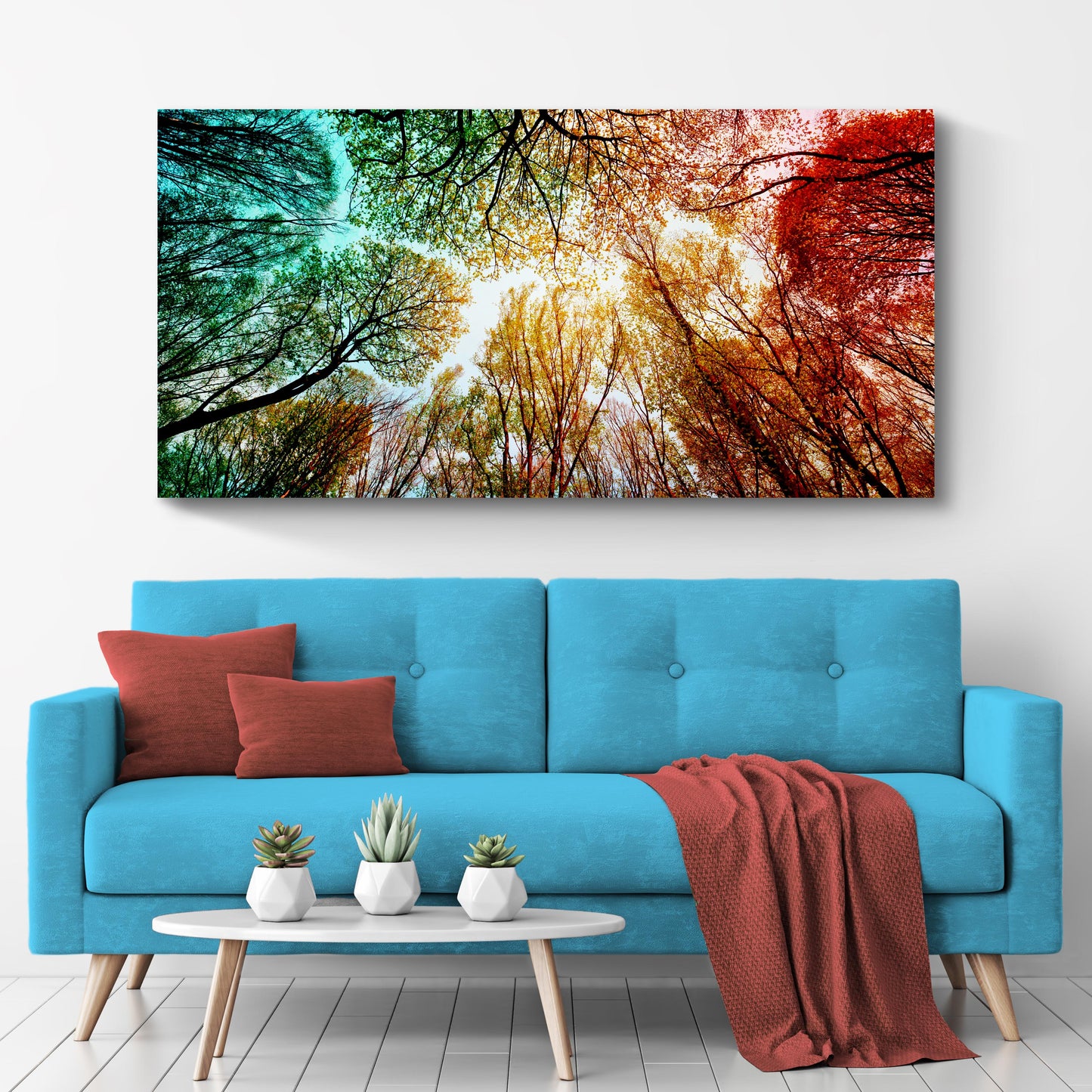 Rainbow Treetop Canvas Wall Art Style 2 - Image by Tailored Canvases