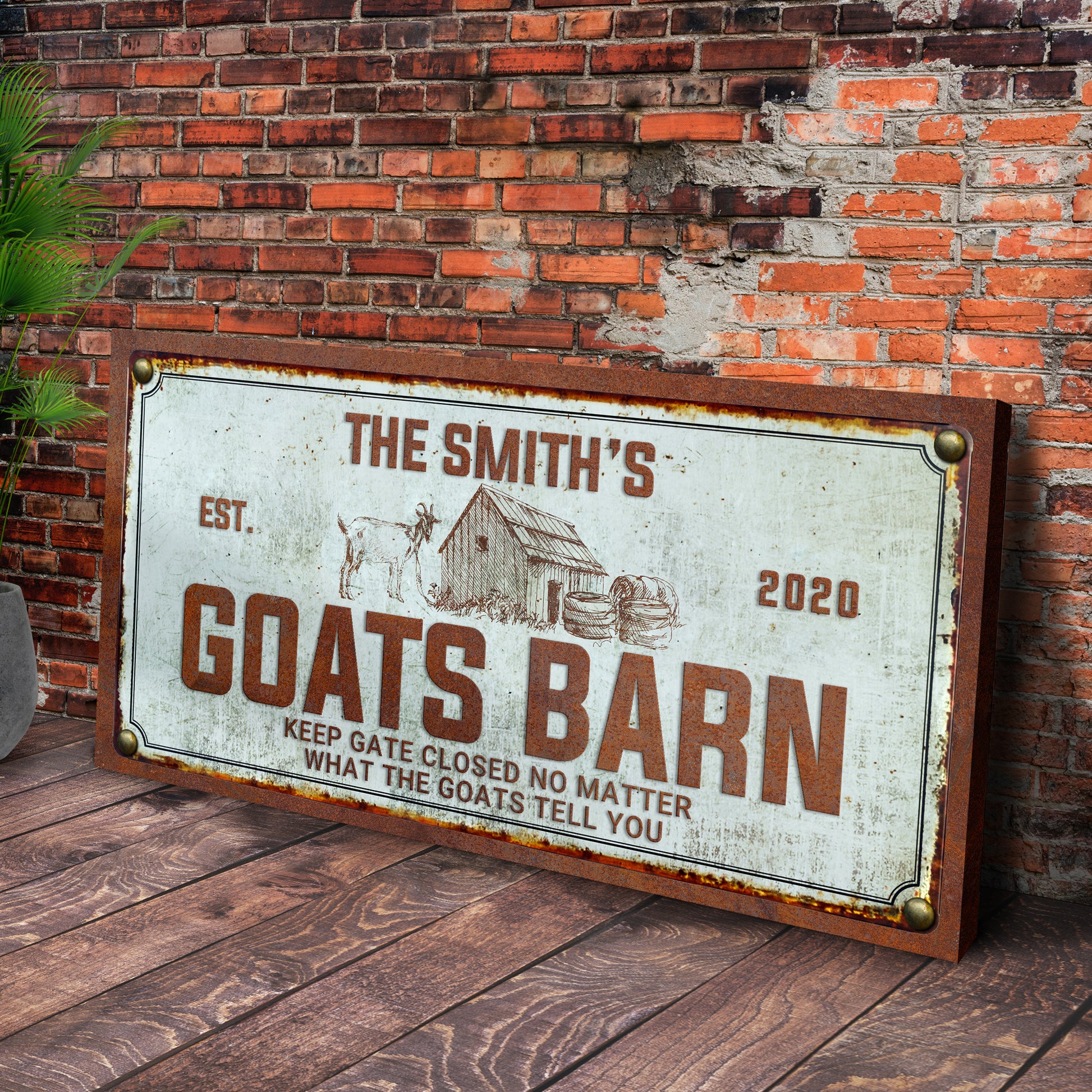 Goats Barn Vintage Sign II Style 2 - Image by Tailored Canvases