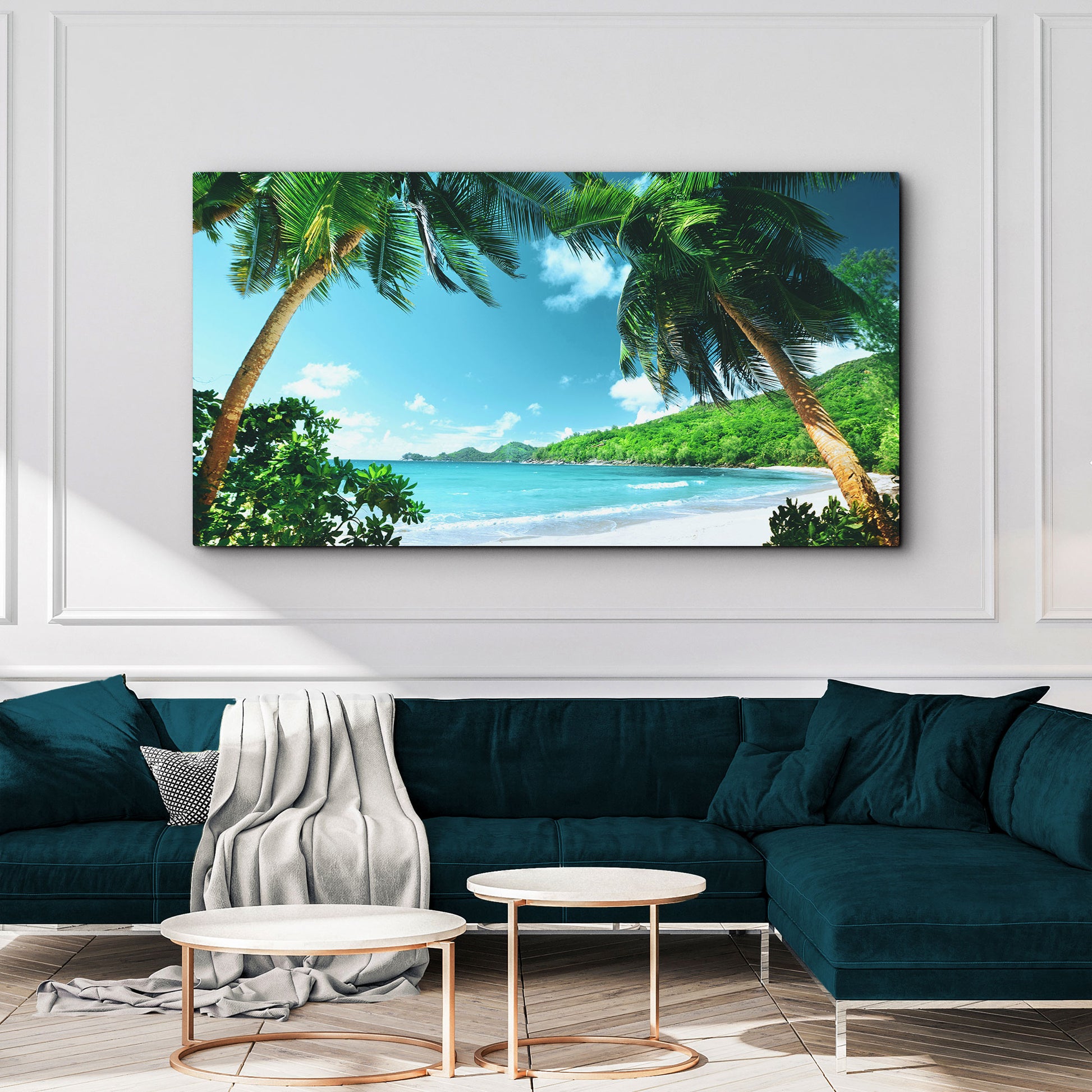 Coconut Trees And Tropical Beach Canvas Wall Art Style 2 - Image by Tailored Canvases