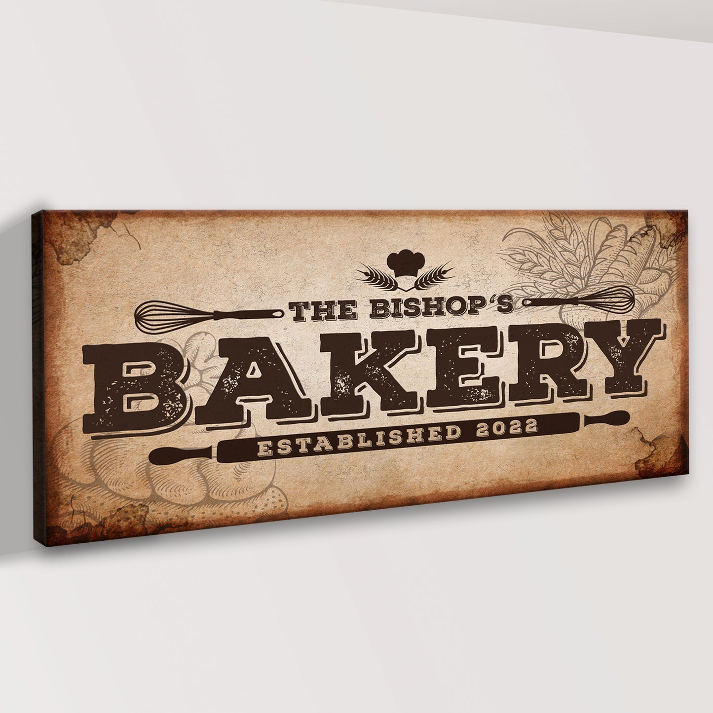 Ancient Paper Bakery Sign Style 2 - Image by Tailored Canvases