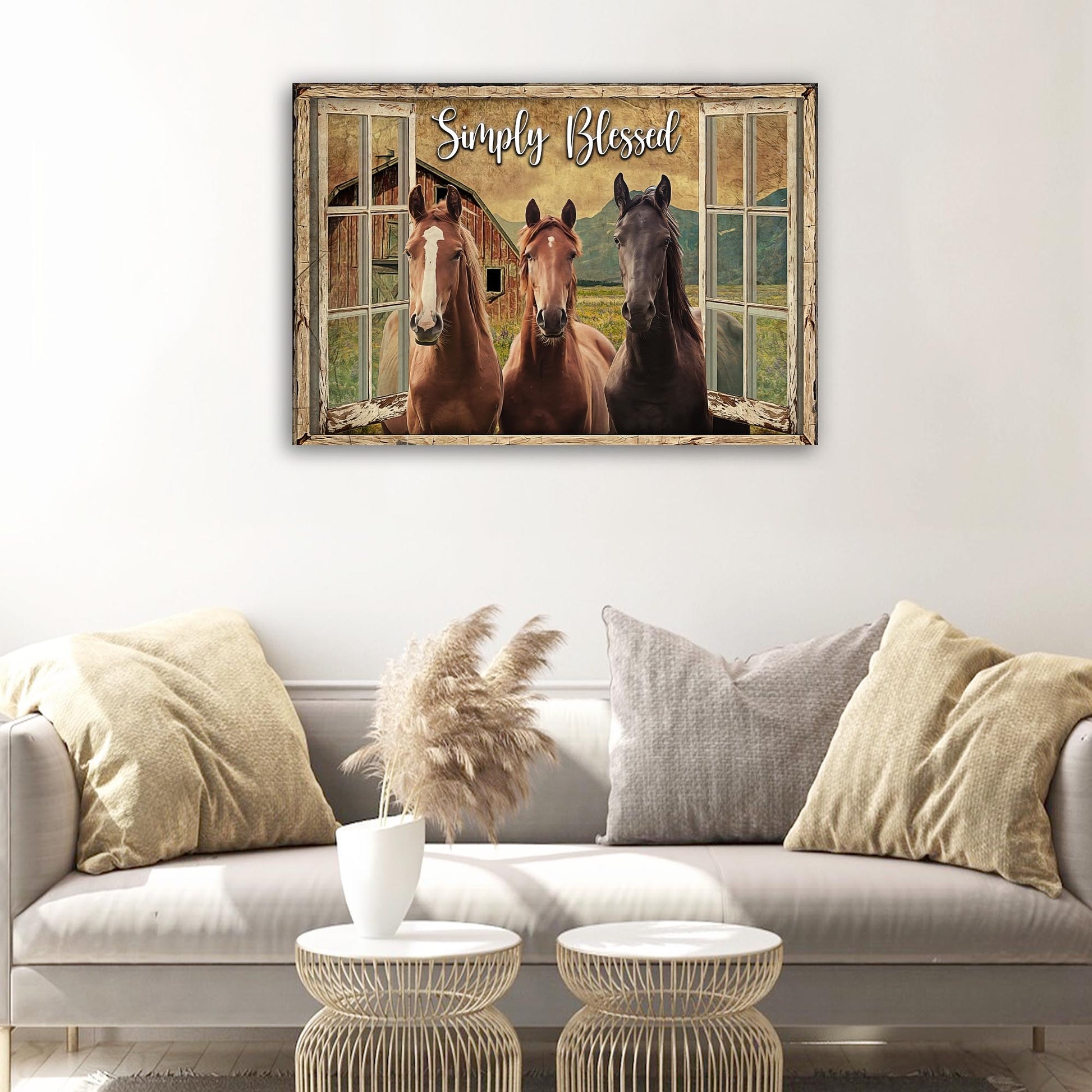 Simply Blessed Amazing Horse Farm Sign  - Image by Tailored Canvases