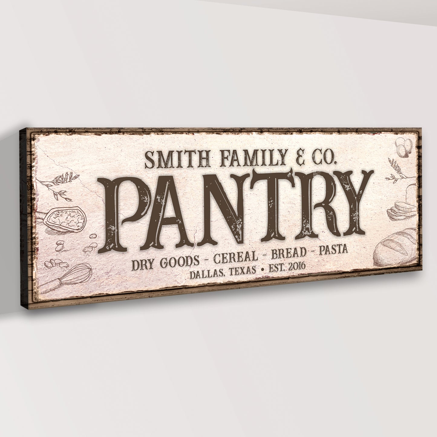 Family Pantry Sign | Customizable Canvas Style 2 - Image by Tailored Canvases