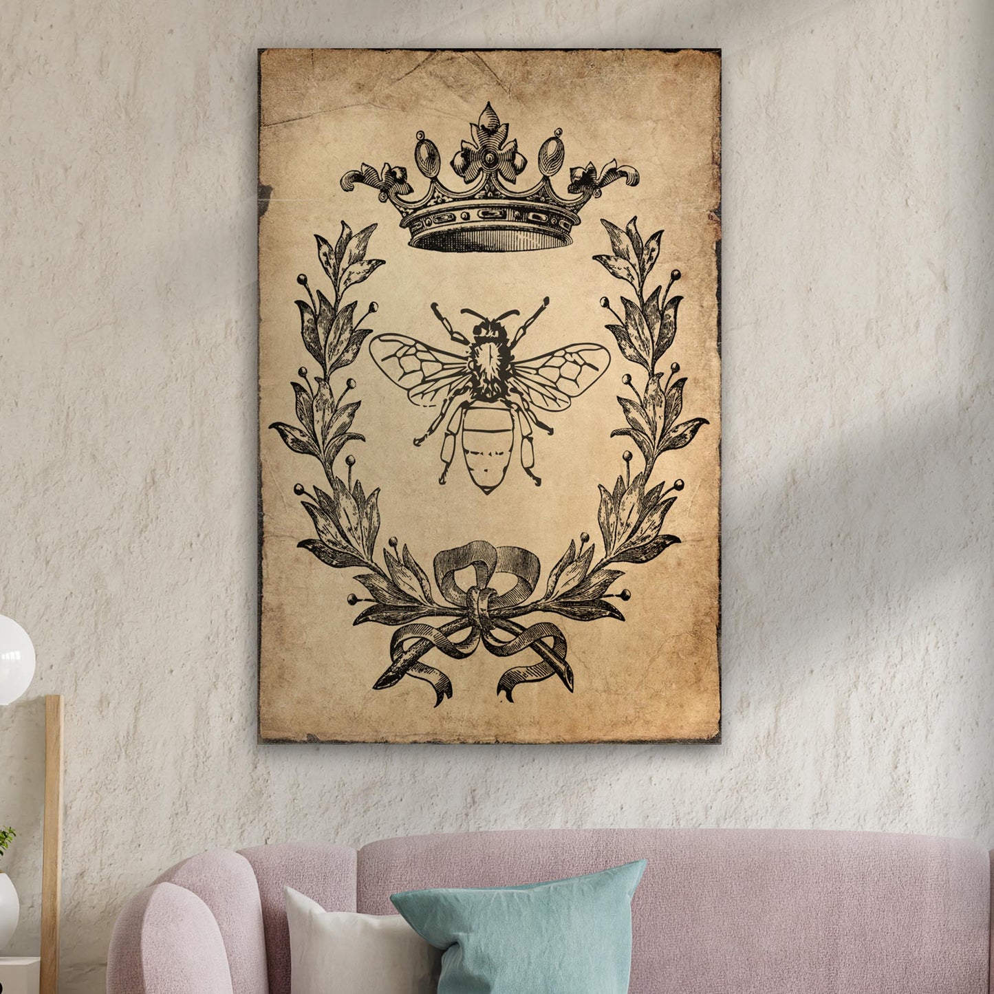 Queen Bee Vintage Painting Canvas Wall Art Style 2 - Image by Tailored Canvases