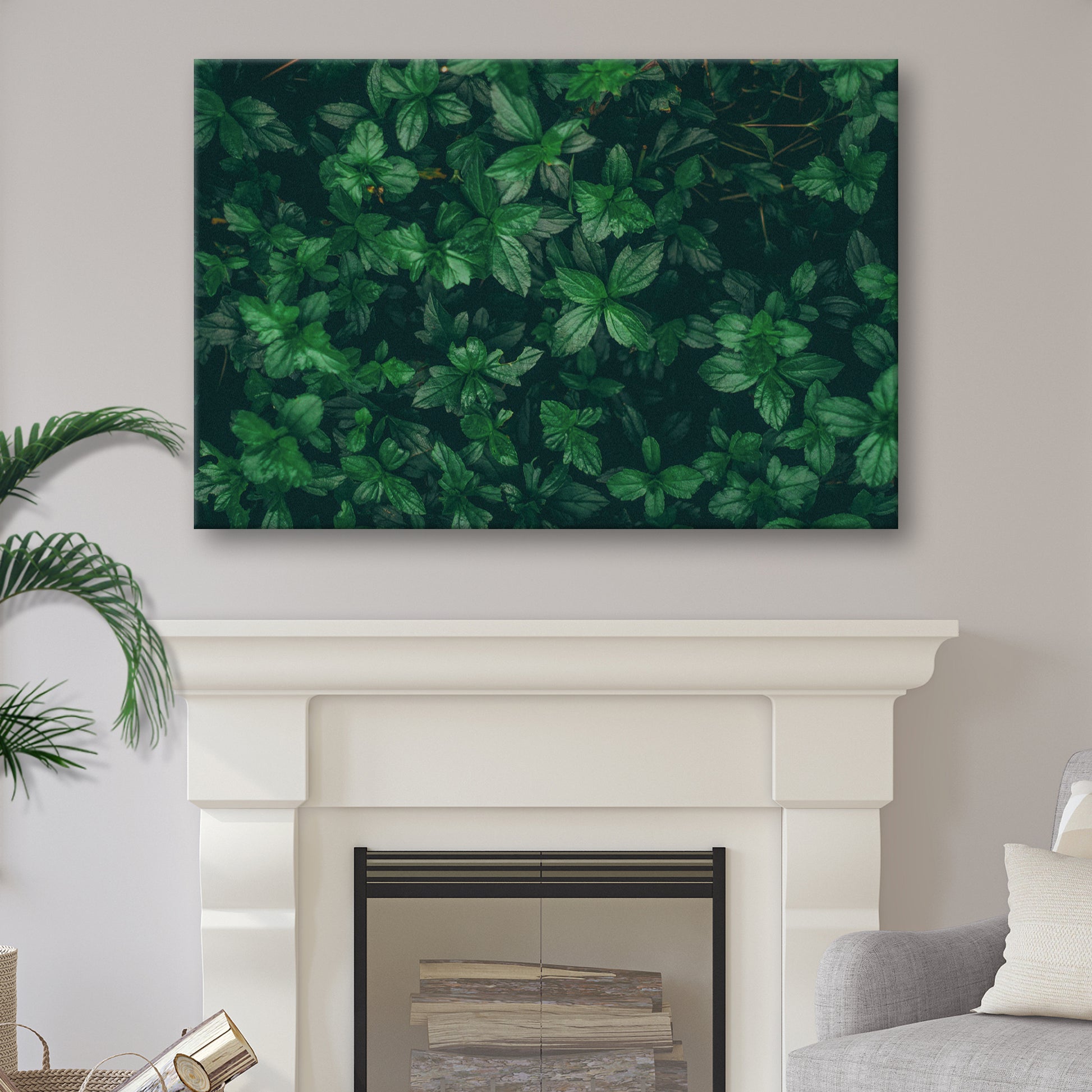 Green Leaves Canvas Wall Art Style 2 - Image by Tailored Canvases
