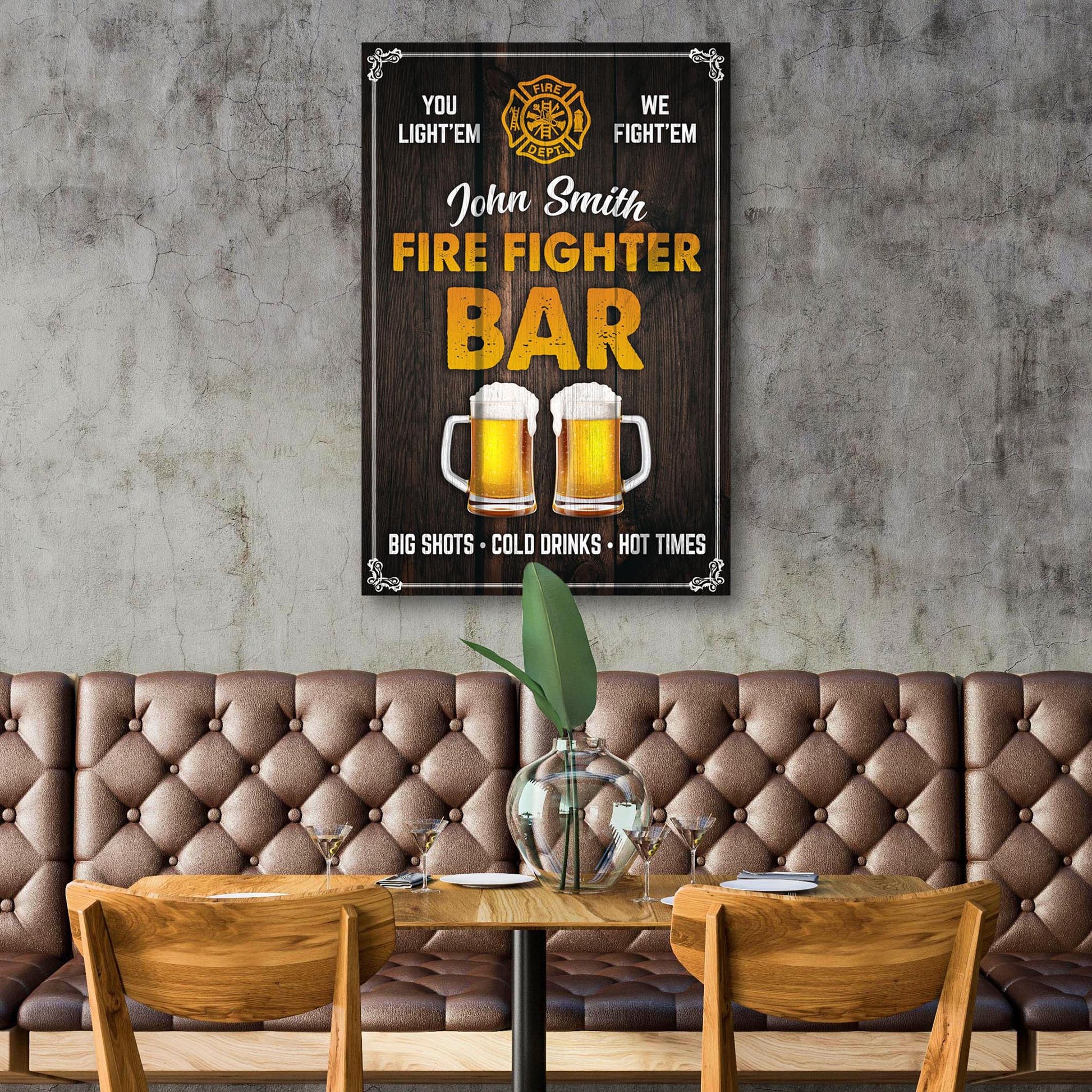 Fire Fighter Bar Sign Style 2 - Image by Tailored Canvases
