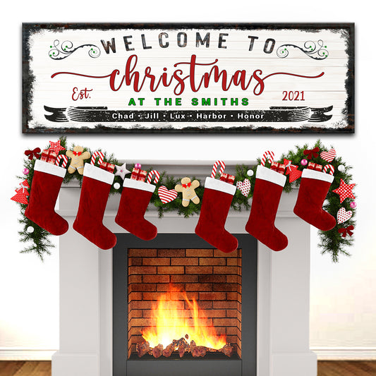 Welcome to Christmas | Customizable Canvas Style 2 - Wall Art Image by Tailored Canvases