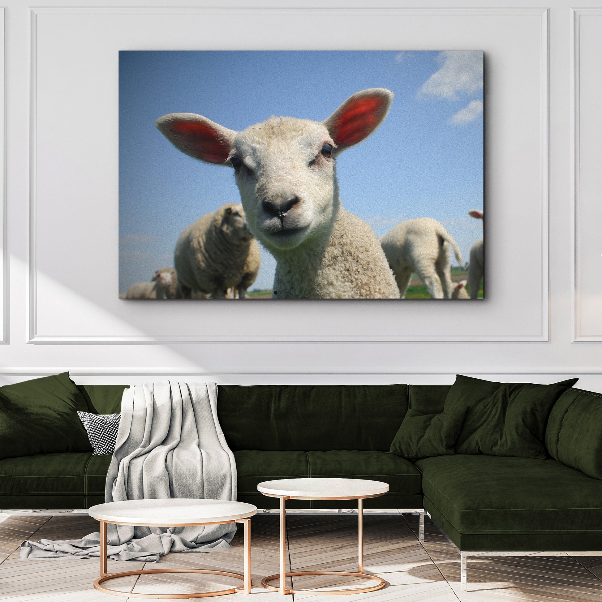 Curious Lamb Canvas Wall Art Style 2 - Image by Tailored Canvases