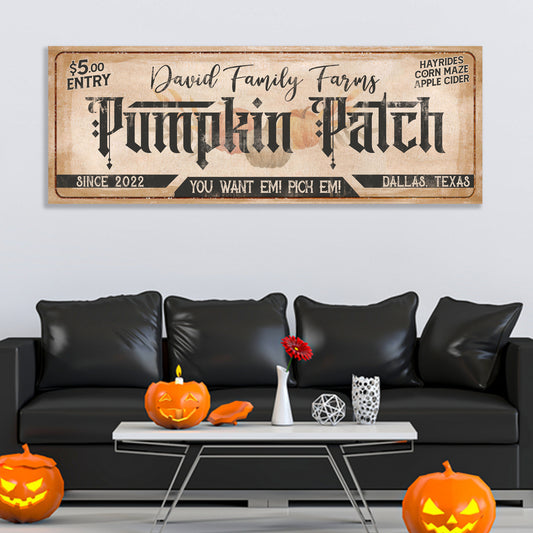 Family Farms Pumpkin Patch Sign II - Image by Tailored Canvases