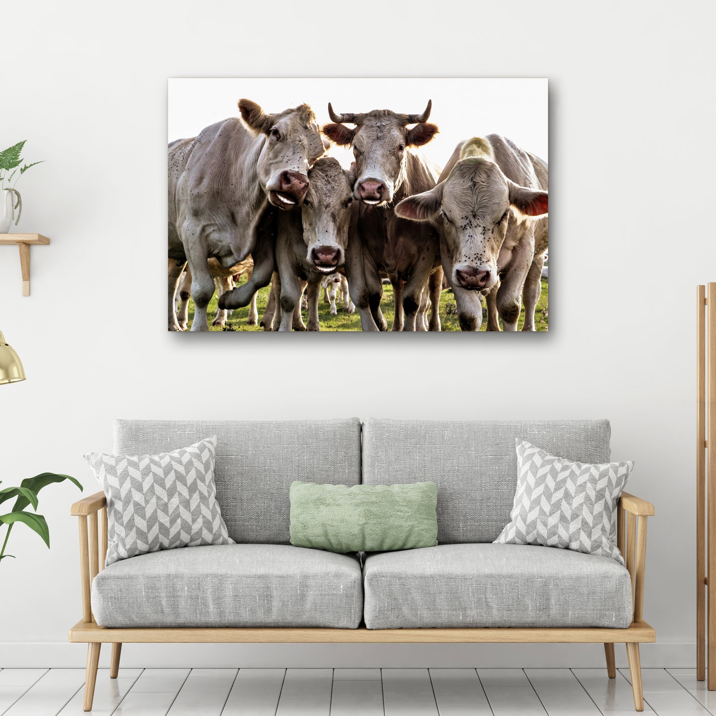Happy Cows Canvas Wall Art Style 2 - Image by Tailored Canvases