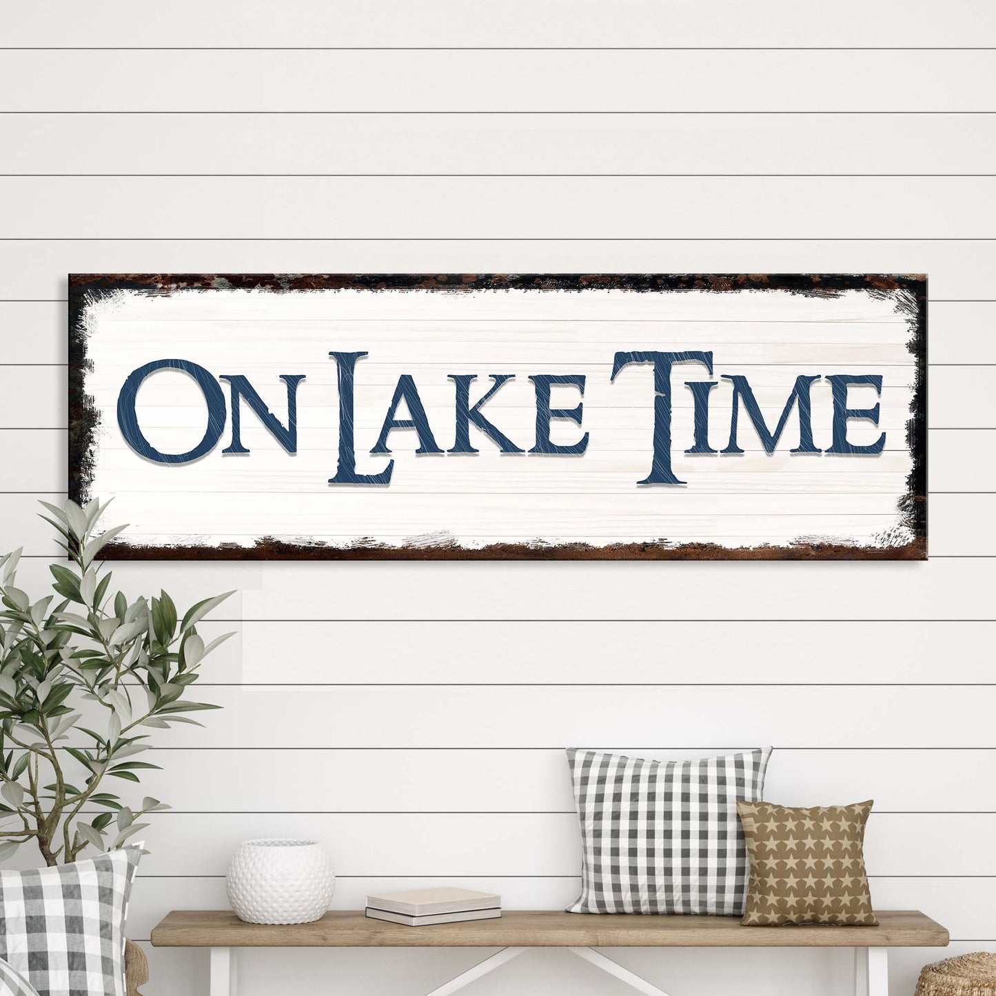 On Lake Time Sign Style 3 - Image by Tailored Canvases