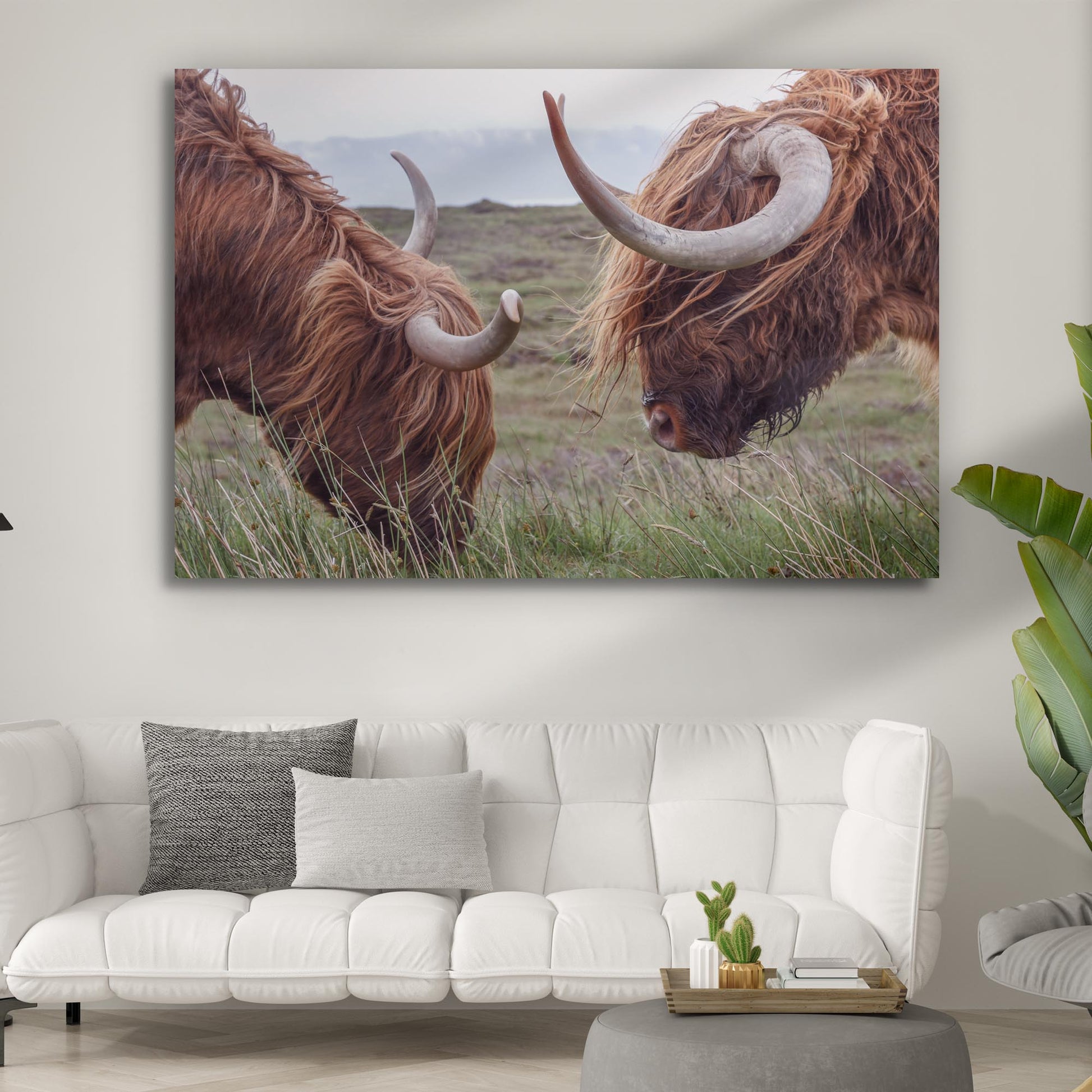 Farmhouse Highland Cow Canvas Wall Art Style 2 - Image by Tailored Canvases