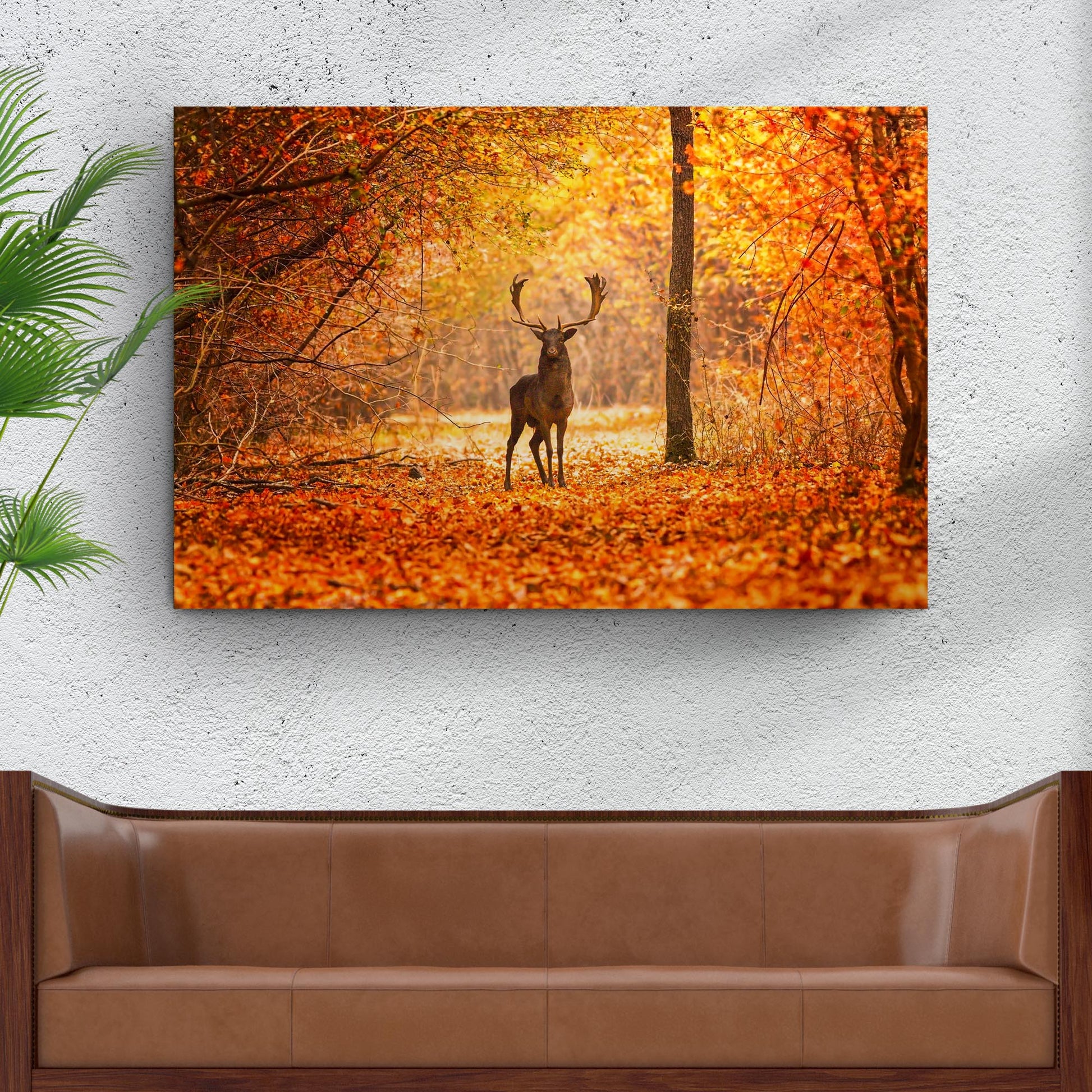 Fallow Deer In Autumn Canvas Wall Art Style 2 - Image by Tailored Canvases