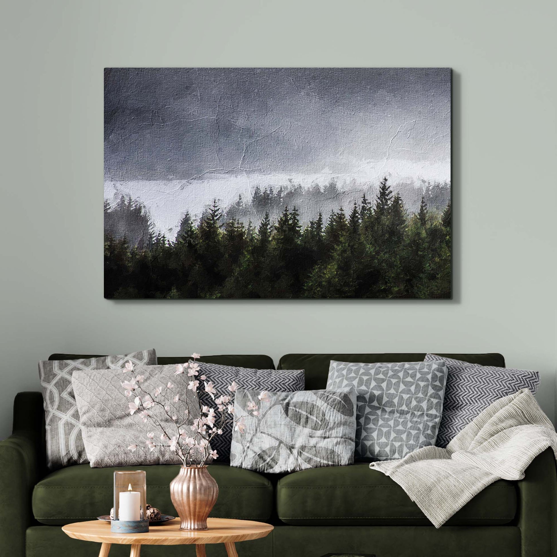 Into The Mist Among The Forest Canvas Wall Art Style 2 - Image by Tailored Canvases