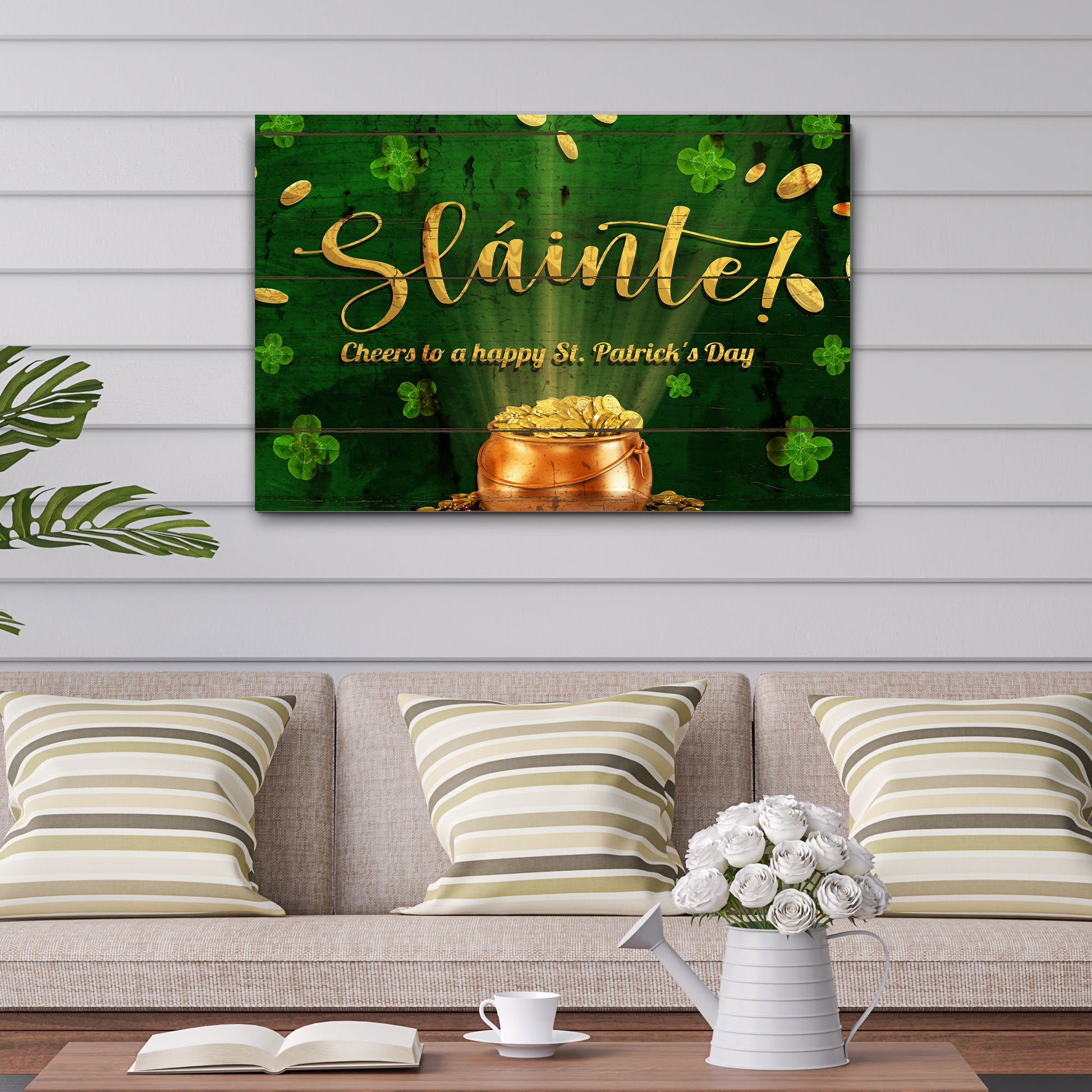 Sláinte! Cheers To A Happy St. Patrick's Day Sign - Image by Tailored Canvases