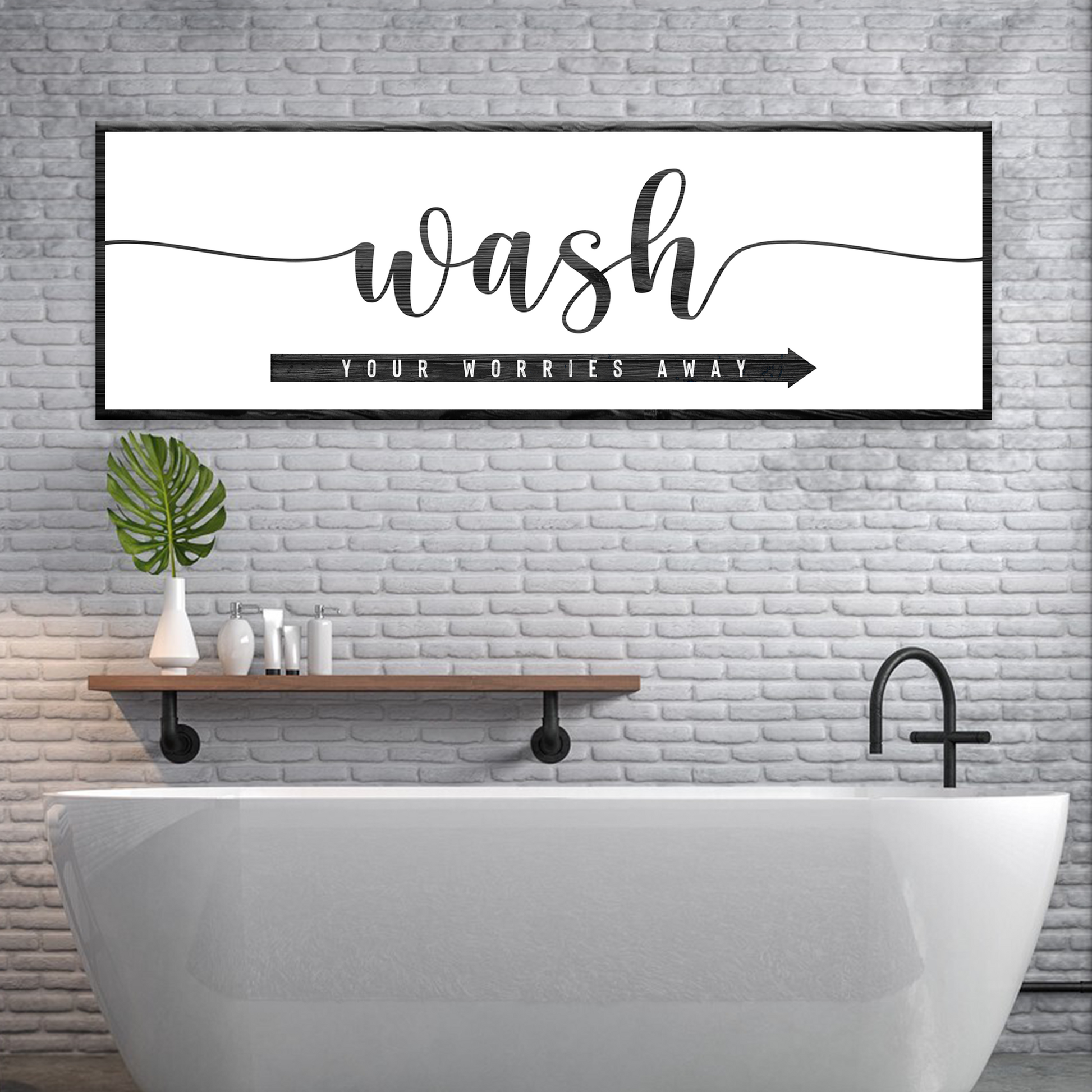 Wash Your Worries Away Sign Style 3 - Image by Tailored Canvases
