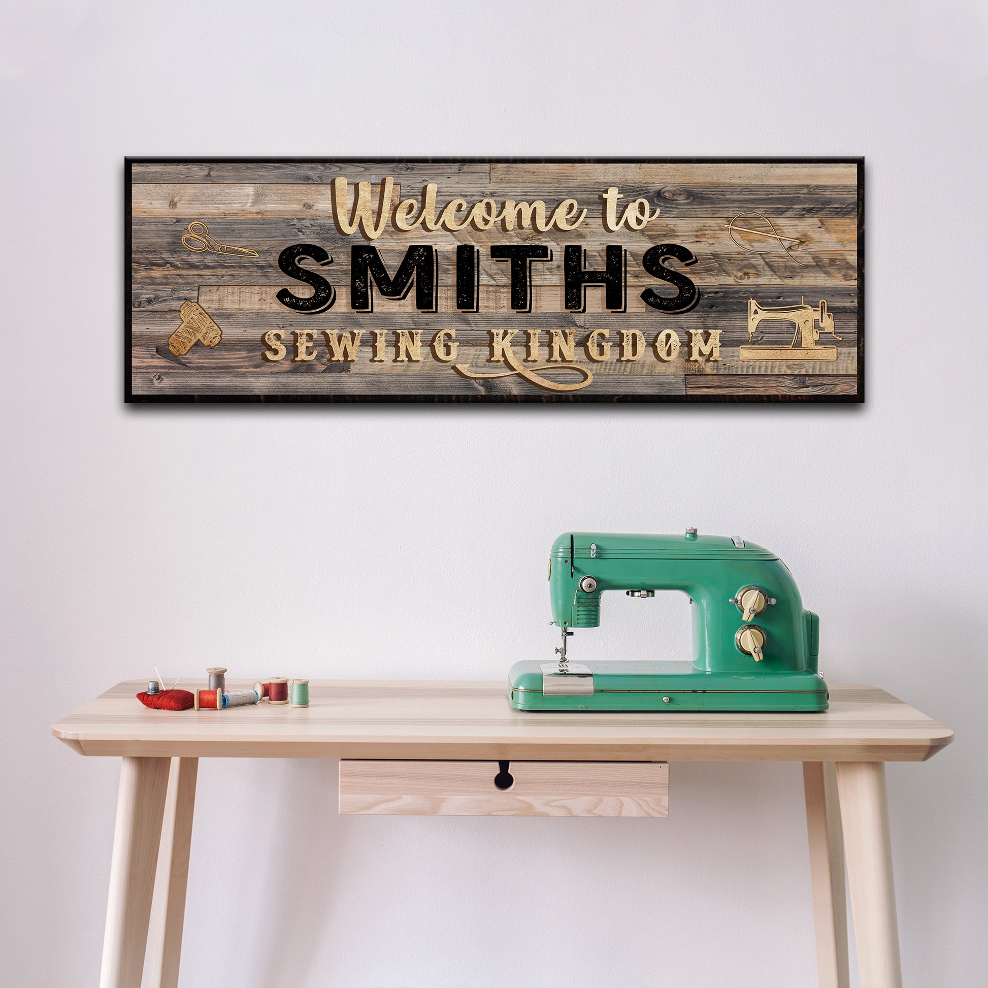 Sewing Kingdom Sign Style 2 - Image by Tailored Canvases