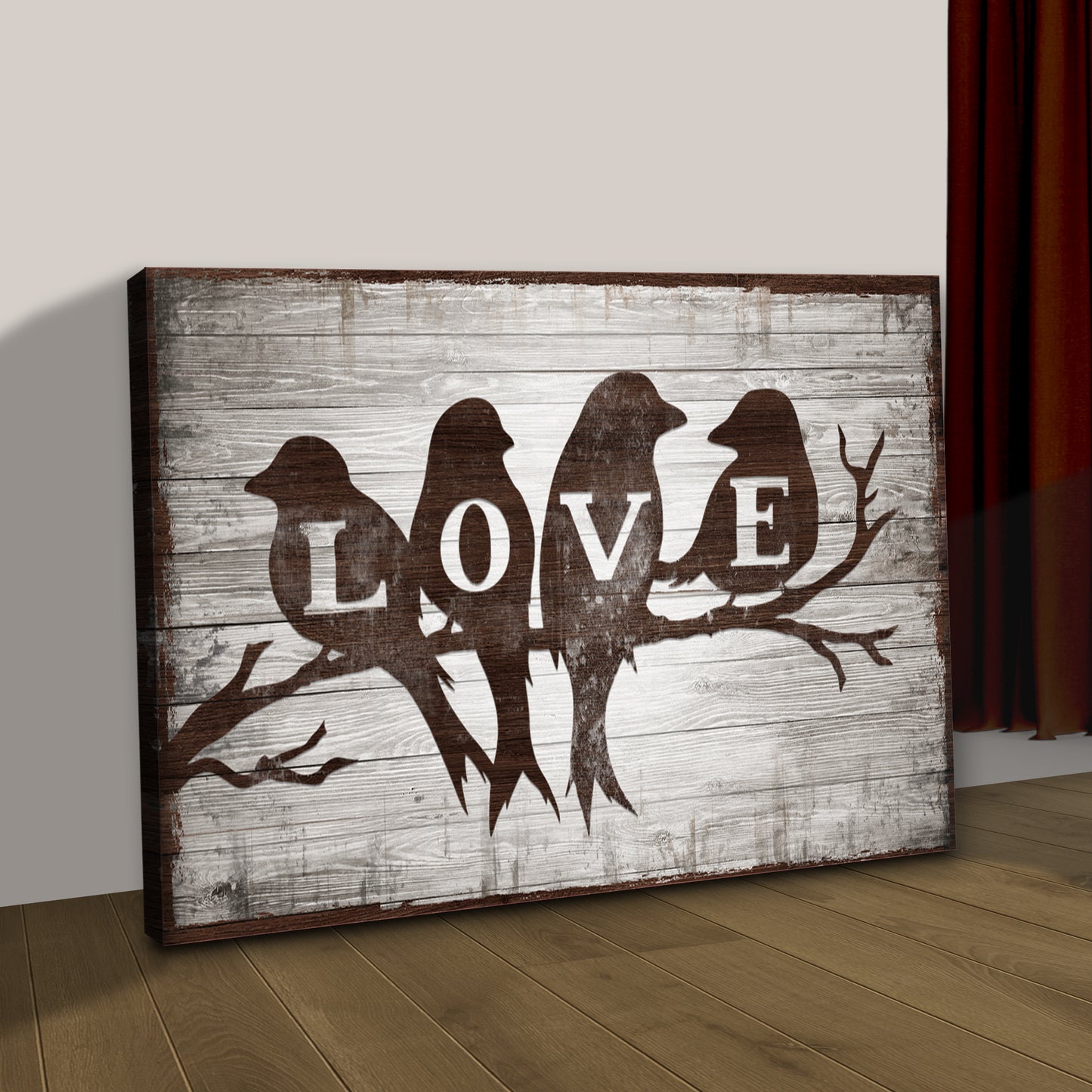Valentine Bird Talk Sign Style 2 - Image by Tailored Canvases