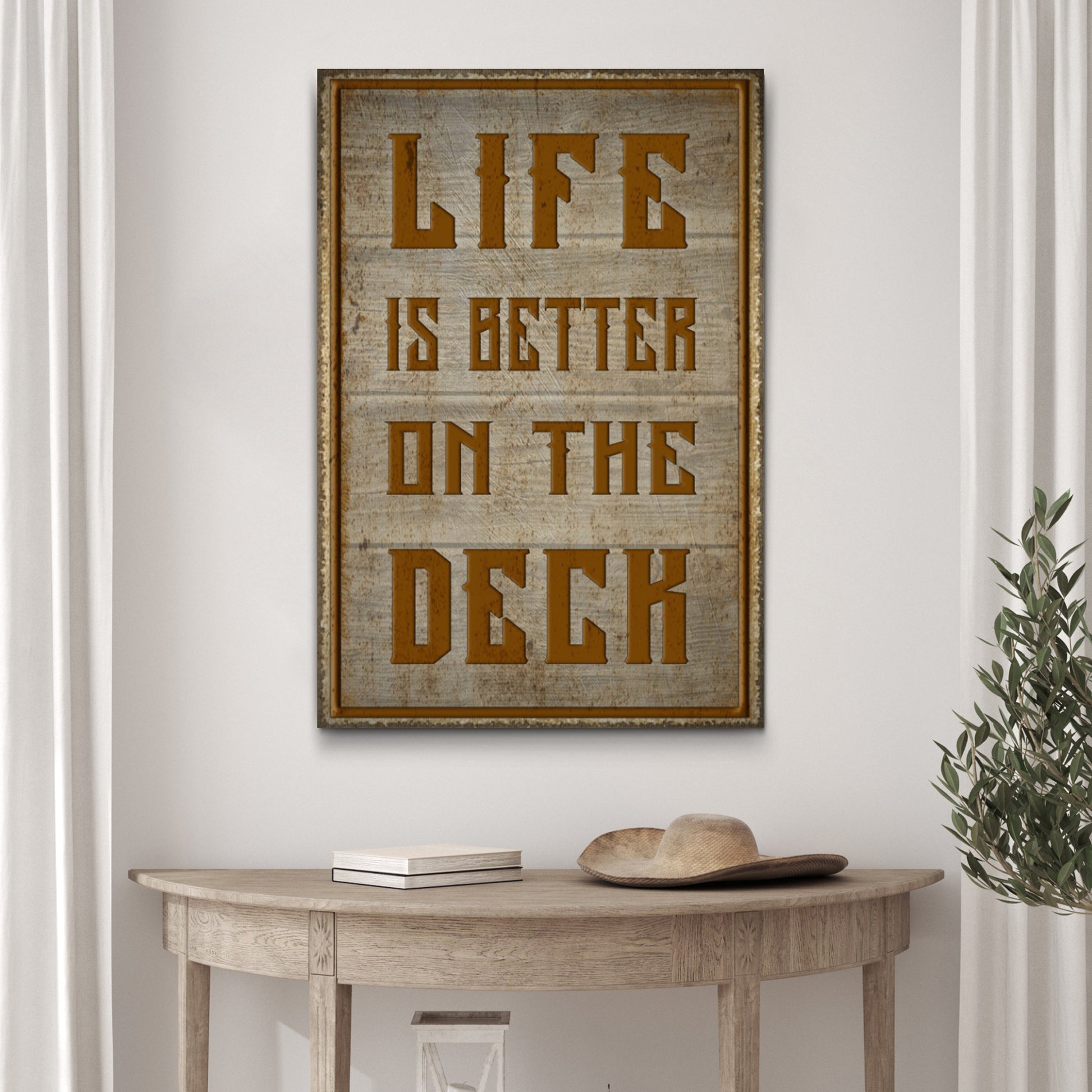 Life Is Better On The Deck Sign Style 2 - Image by Tailored Canvases
