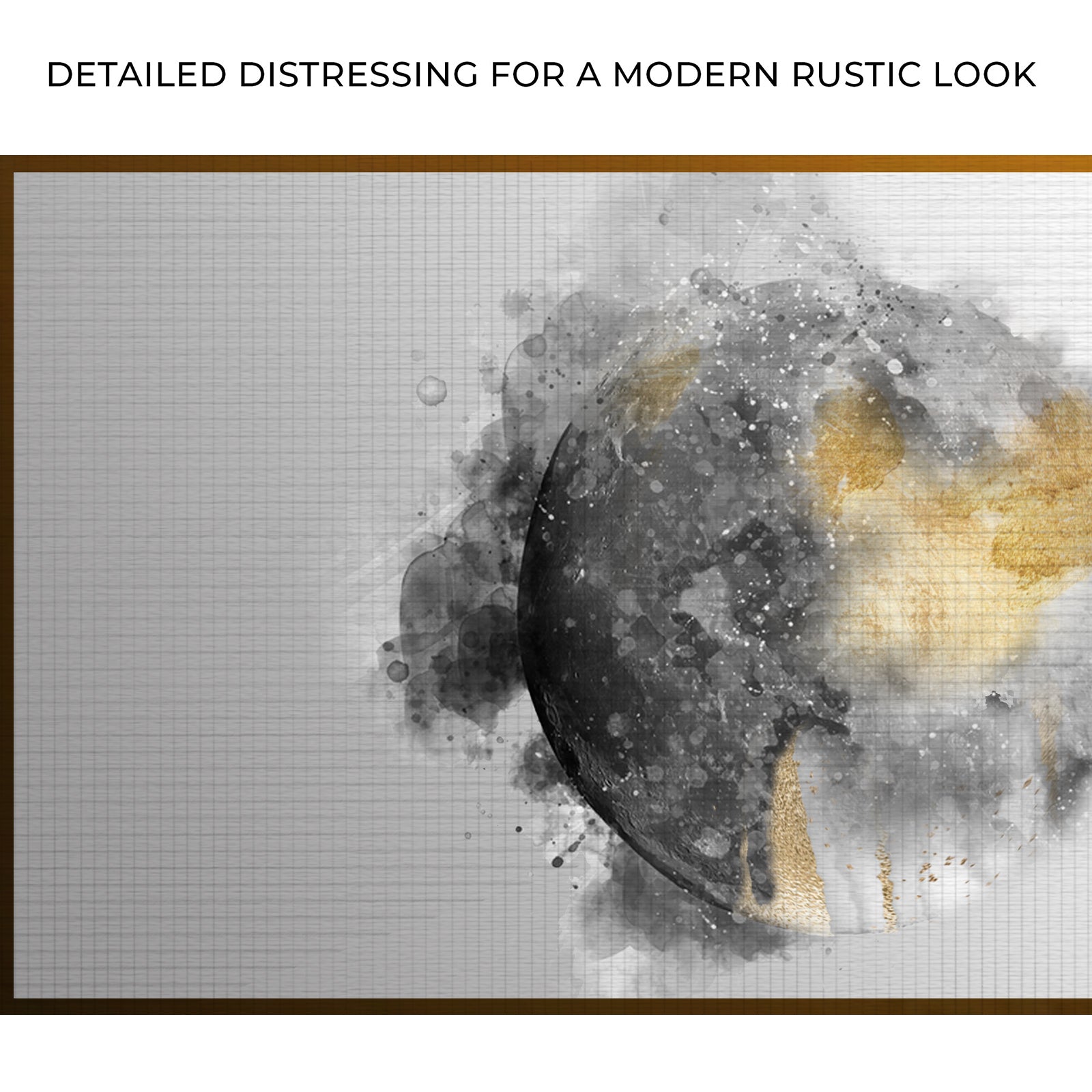 Abstract Large Gold Dust Circles Canvas Wall Art Style 2 - Image by Tailored Canvases