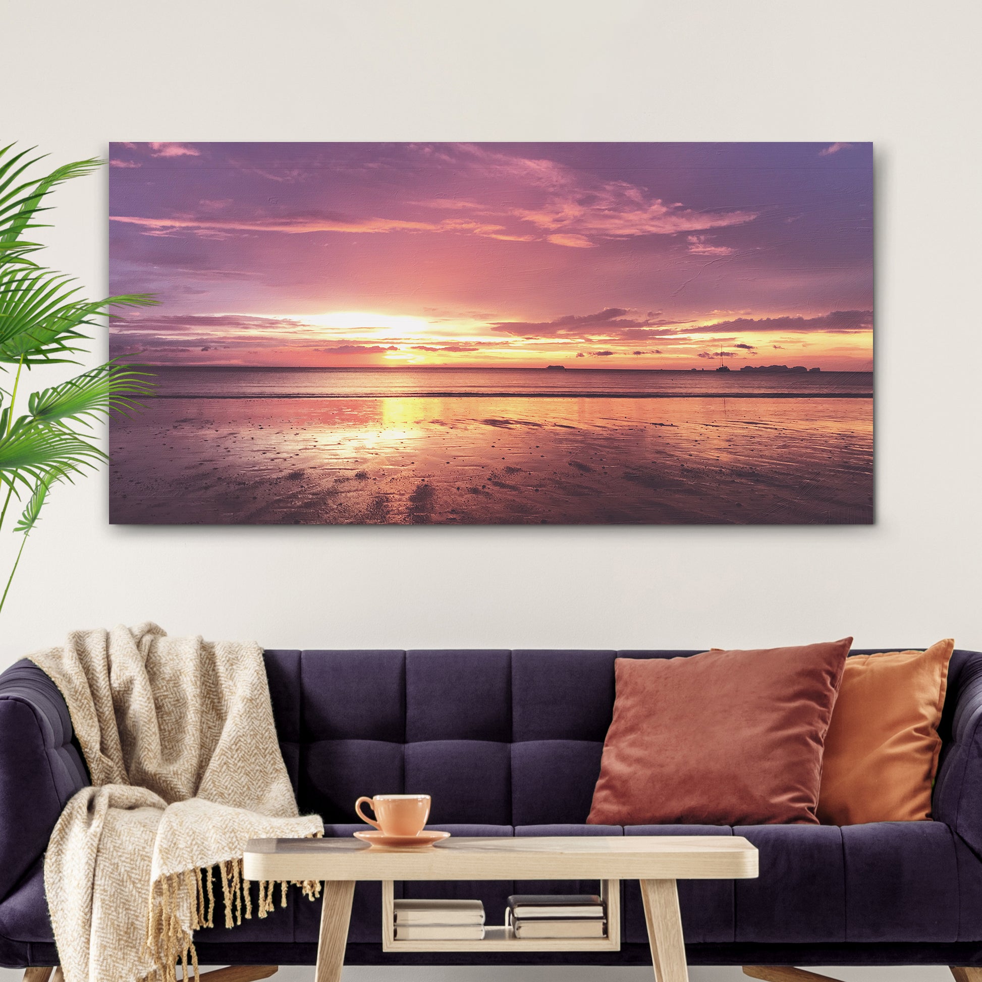 Sunset By The Beach Canvas Wall Art Style 2 - Image by Tailored Canvases