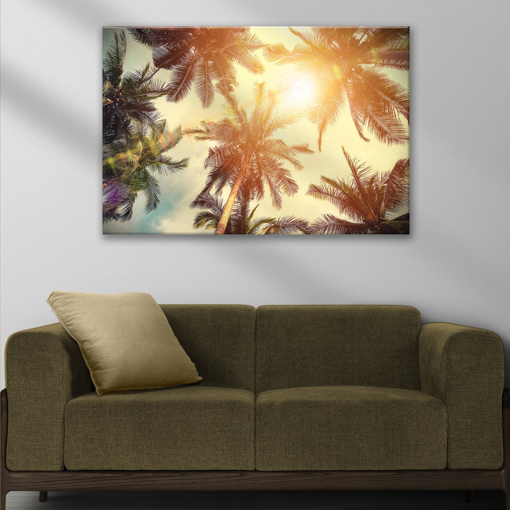 Sunny Palm Trees Canvas Wall Art Style 2 - Image by Tailored Canvases