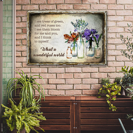 What A Wonderful World Sign VIII - Image by Tailored Canvases