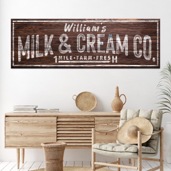 Milk and Cream Co Sign II Style 2 - Image by Tailored Canvases