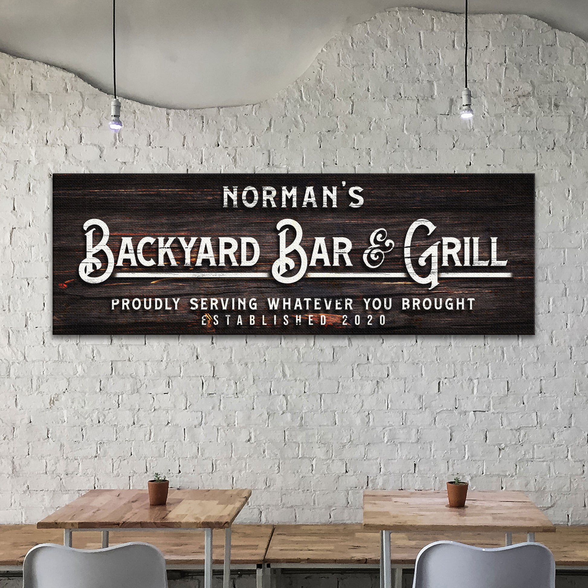Backyard Bar And Grill Sign II Style 2 - Image by Tailored Canvases