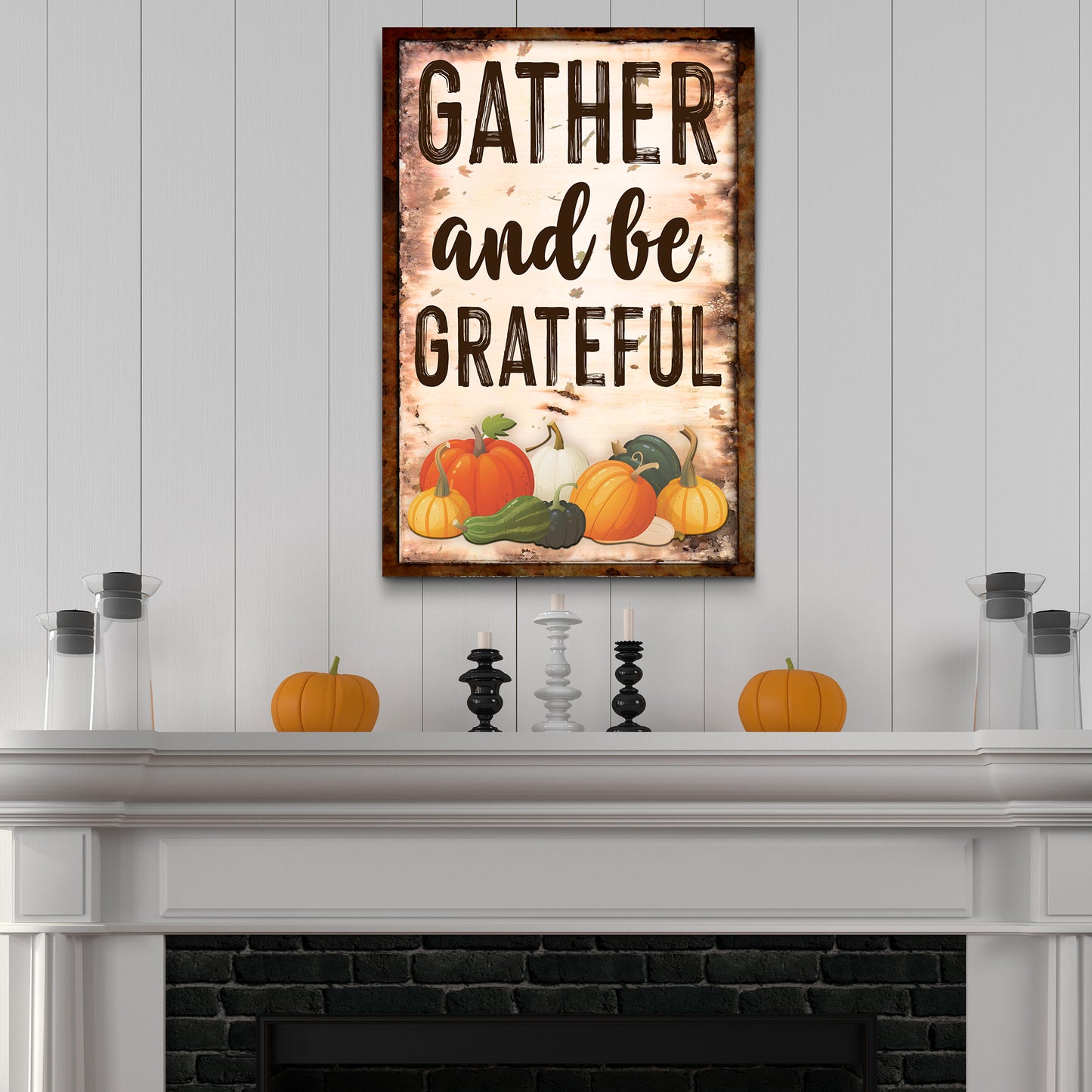 Gather And Be Grateful Sign Style 2 - Image by Tailored Canvases