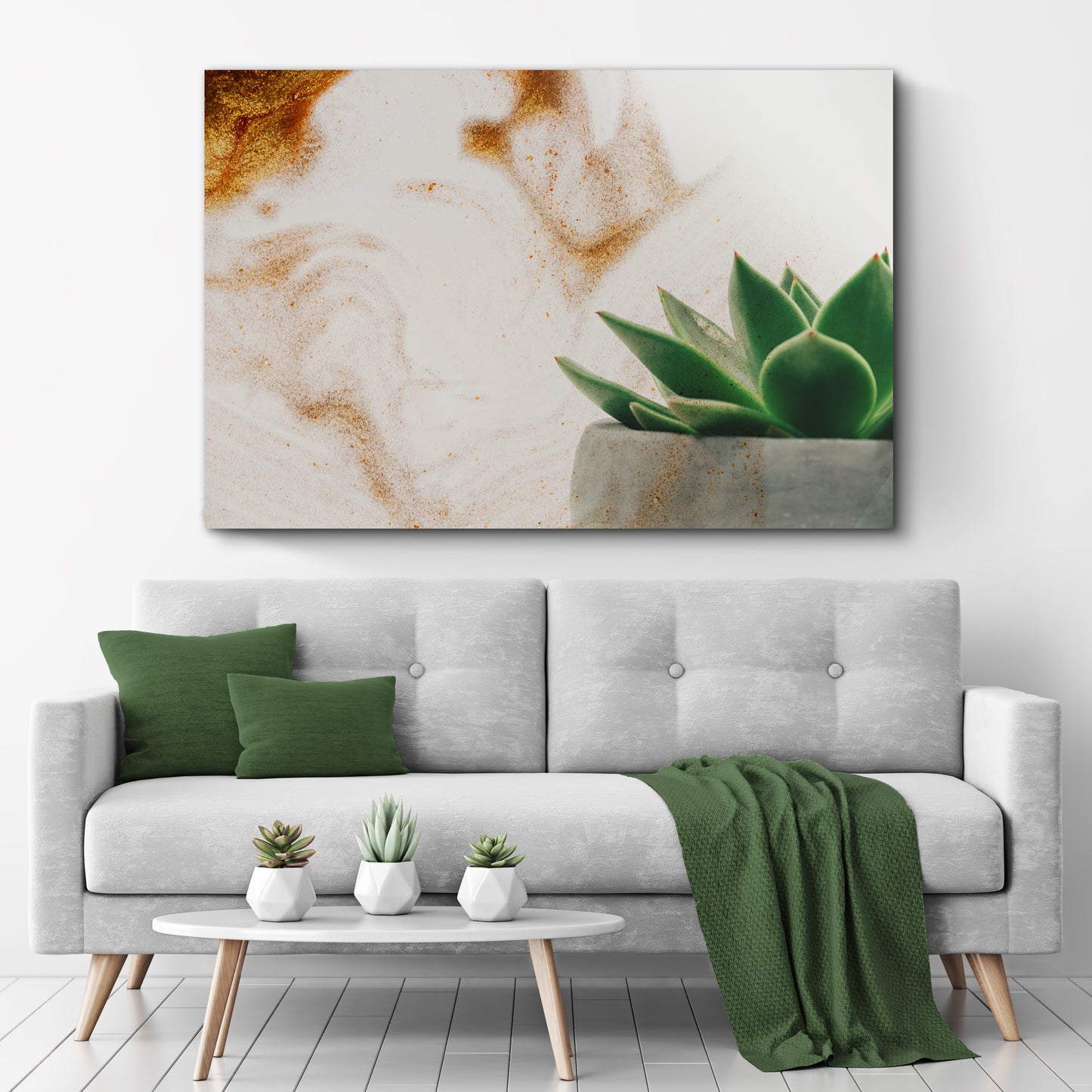 Stone Pot Succulent Plant Canvas Wall Art Style 2 - Image by Tailored Canvases