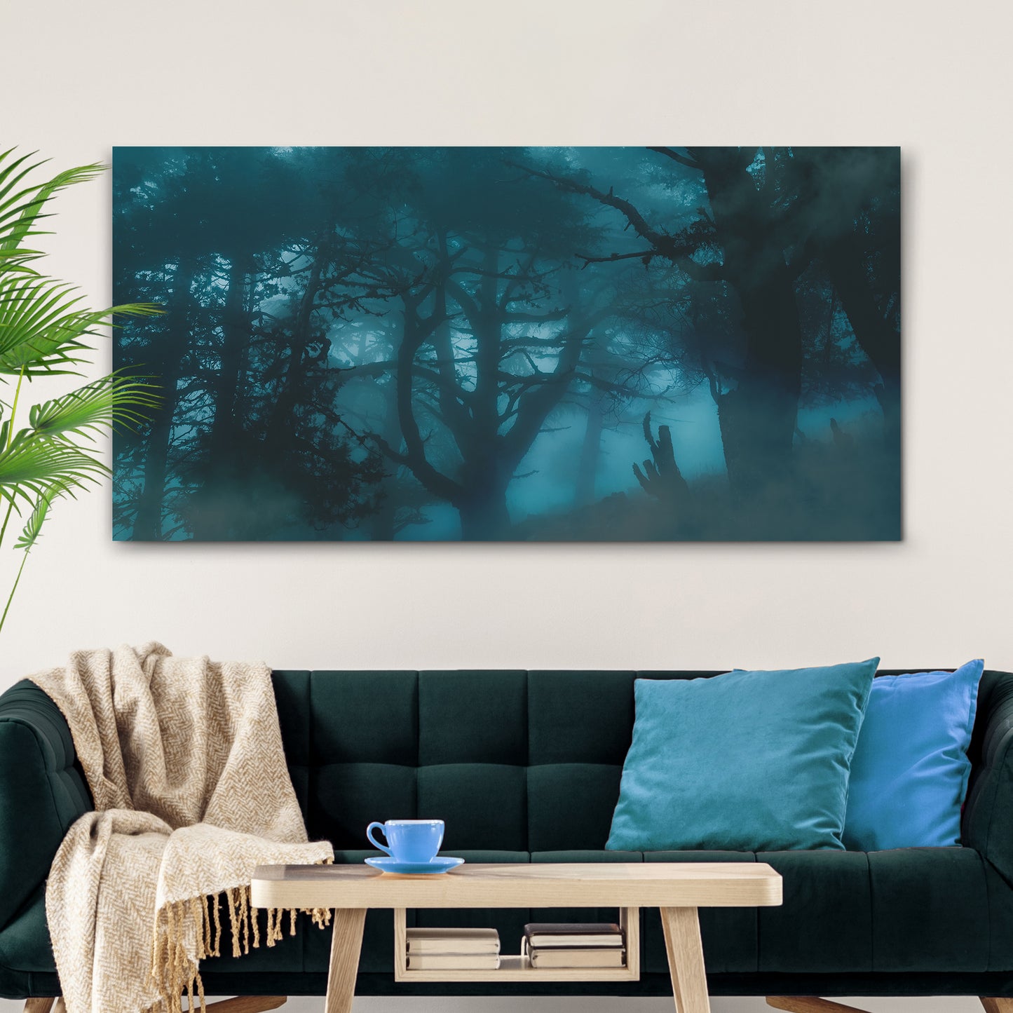 Eerie Foggy Forest Canvas Wall Art Style 2 - Image by Tailored Canvases