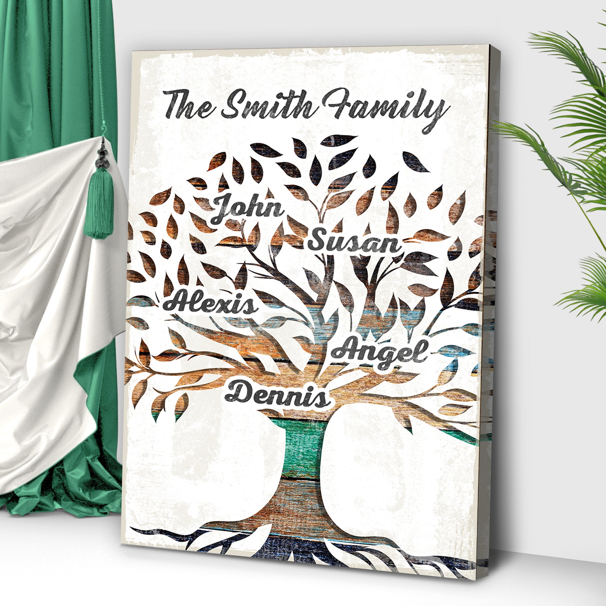 Family Tree Sign II | Customizable Canvas Style 2 - Image by Tailored Canvases